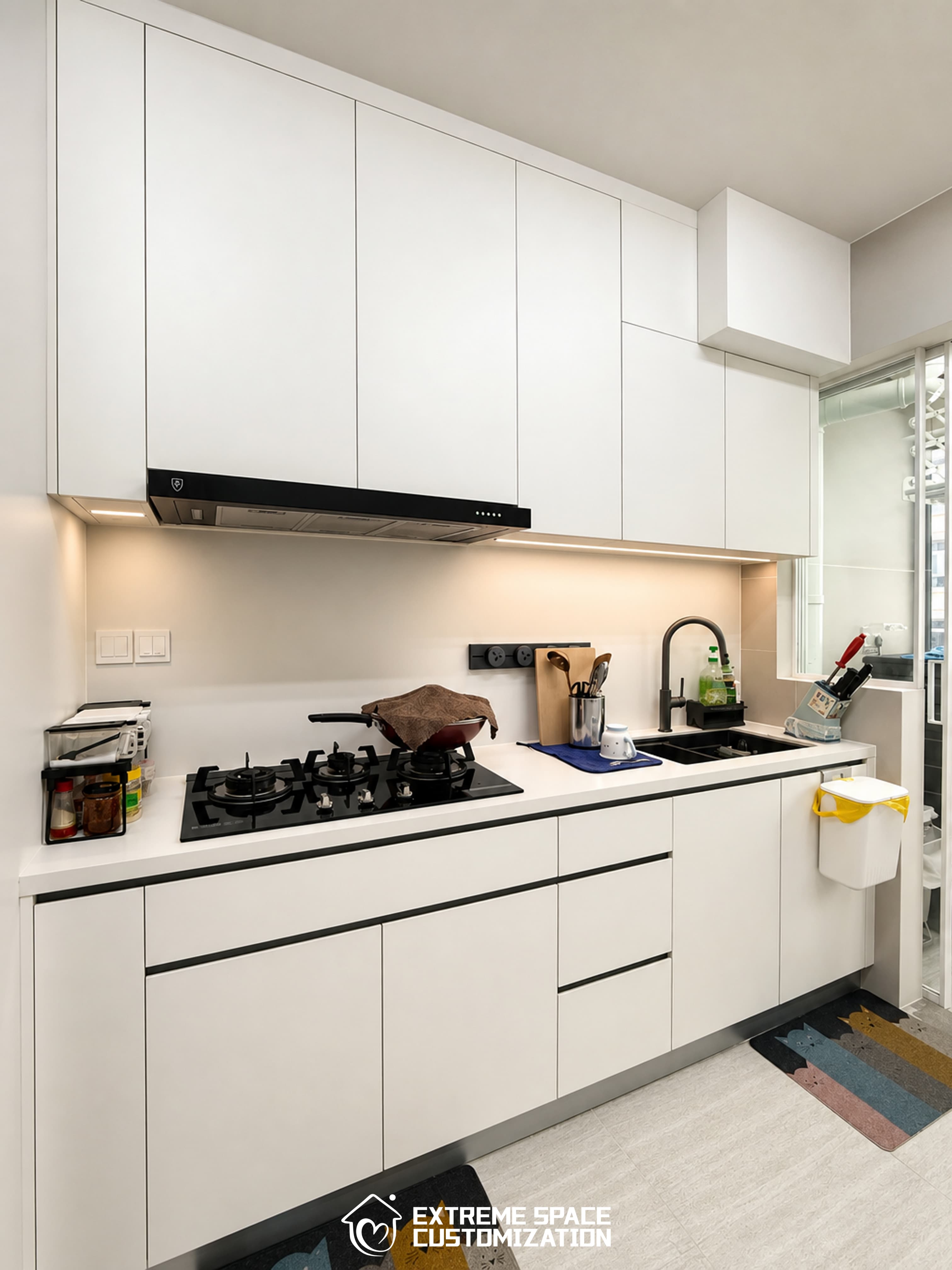 Monochrome Minimalist HDB Full House in Tengah Garden Walk