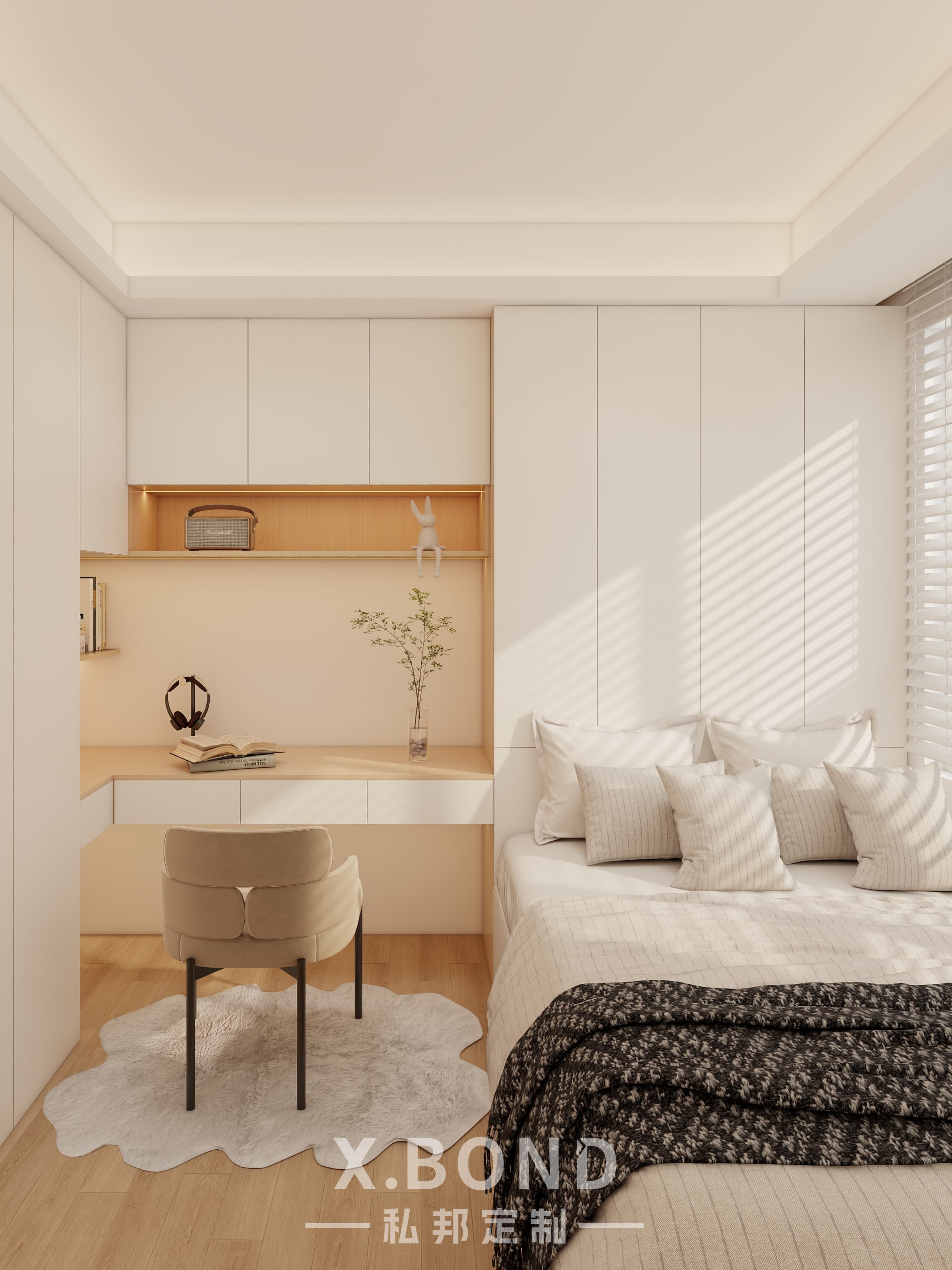 Whole-House Customization 0018: 4-Room BTO at Bartley GreenRise | Cream-Style Design-X.BOND Customize Furniture Design