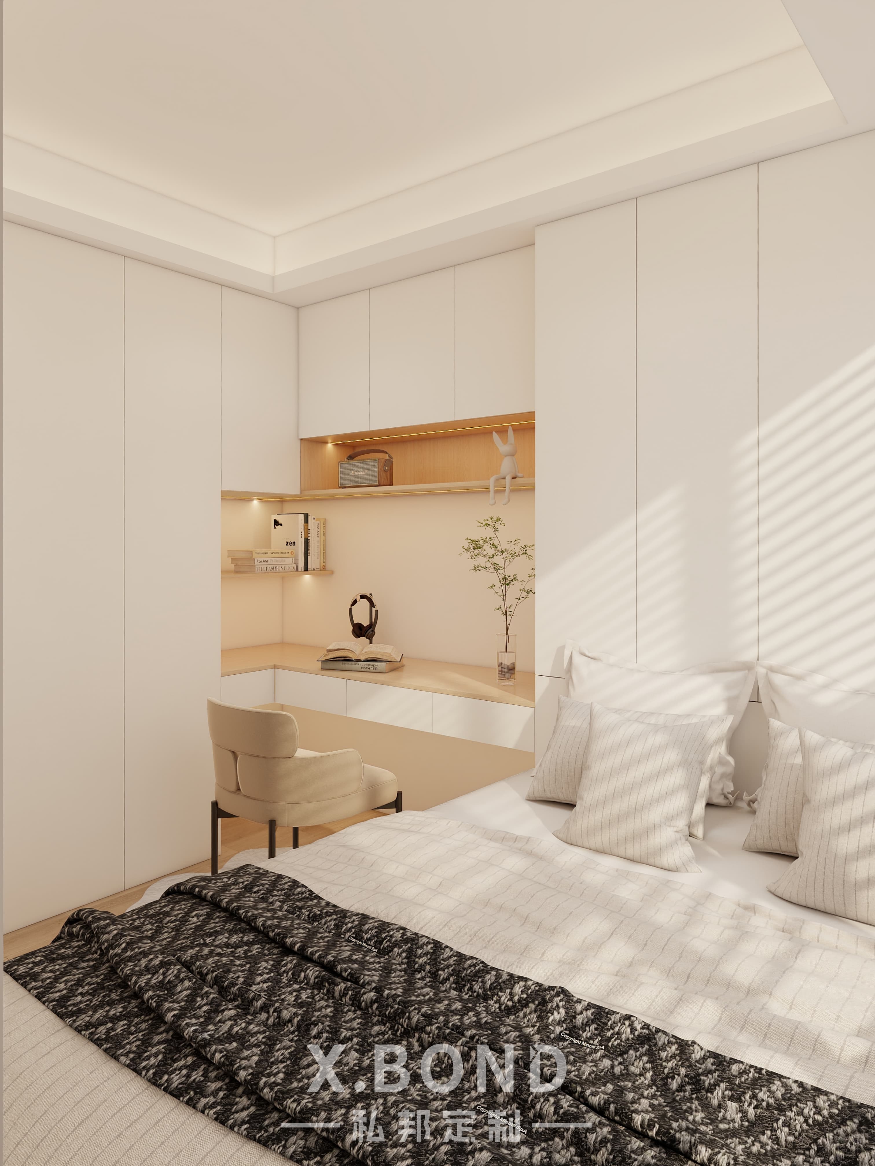 Whole-House Customization 0018: 4-Room BTO at Bartley GreenRise | Cream-Style Design-X.BOND Customize Furniture Design