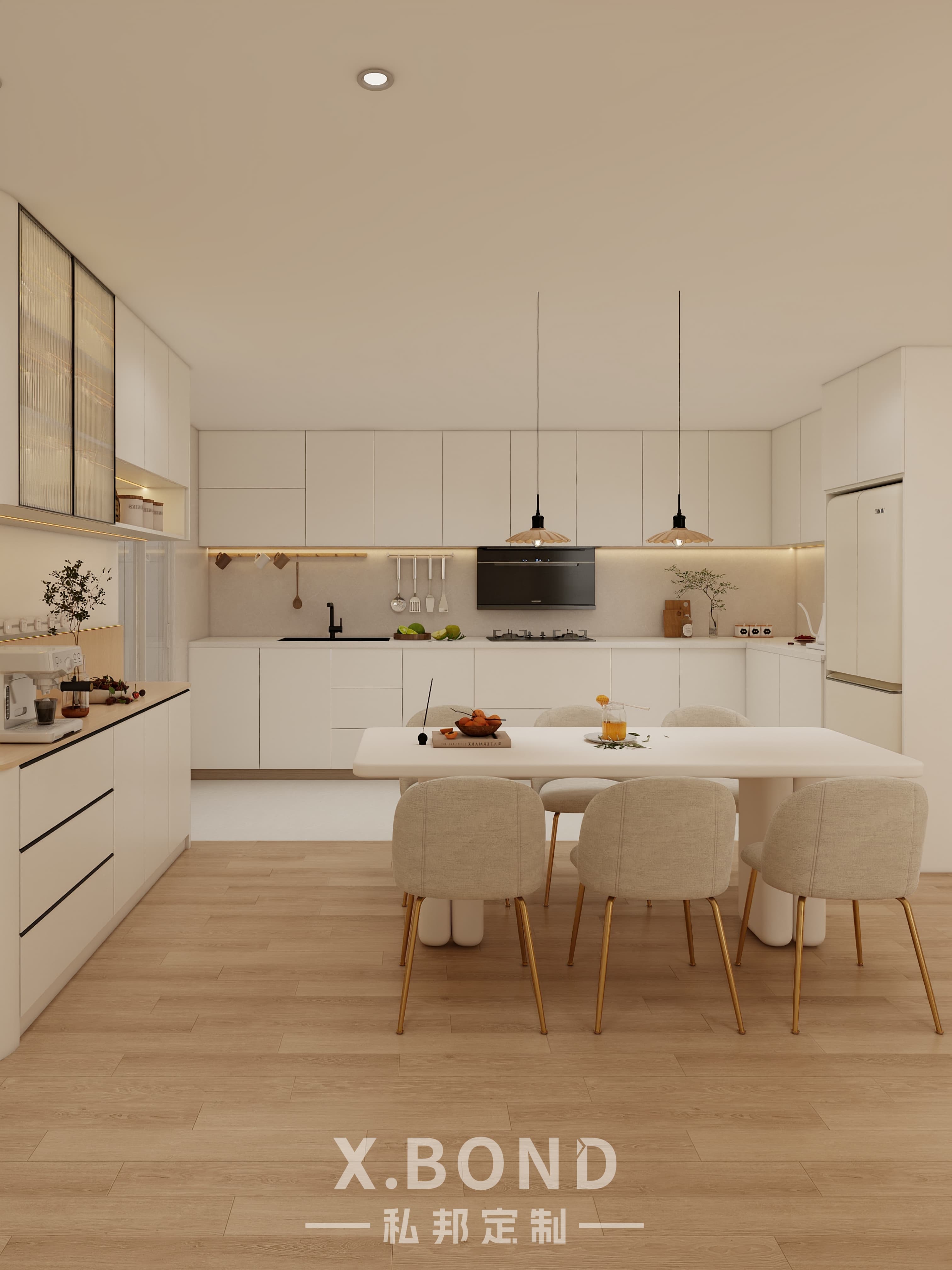 Whole-House Customization 0018: 4-Room BTO at Bartley GreenRise | Cream-Style Design-X.BOND Customize Furniture Design