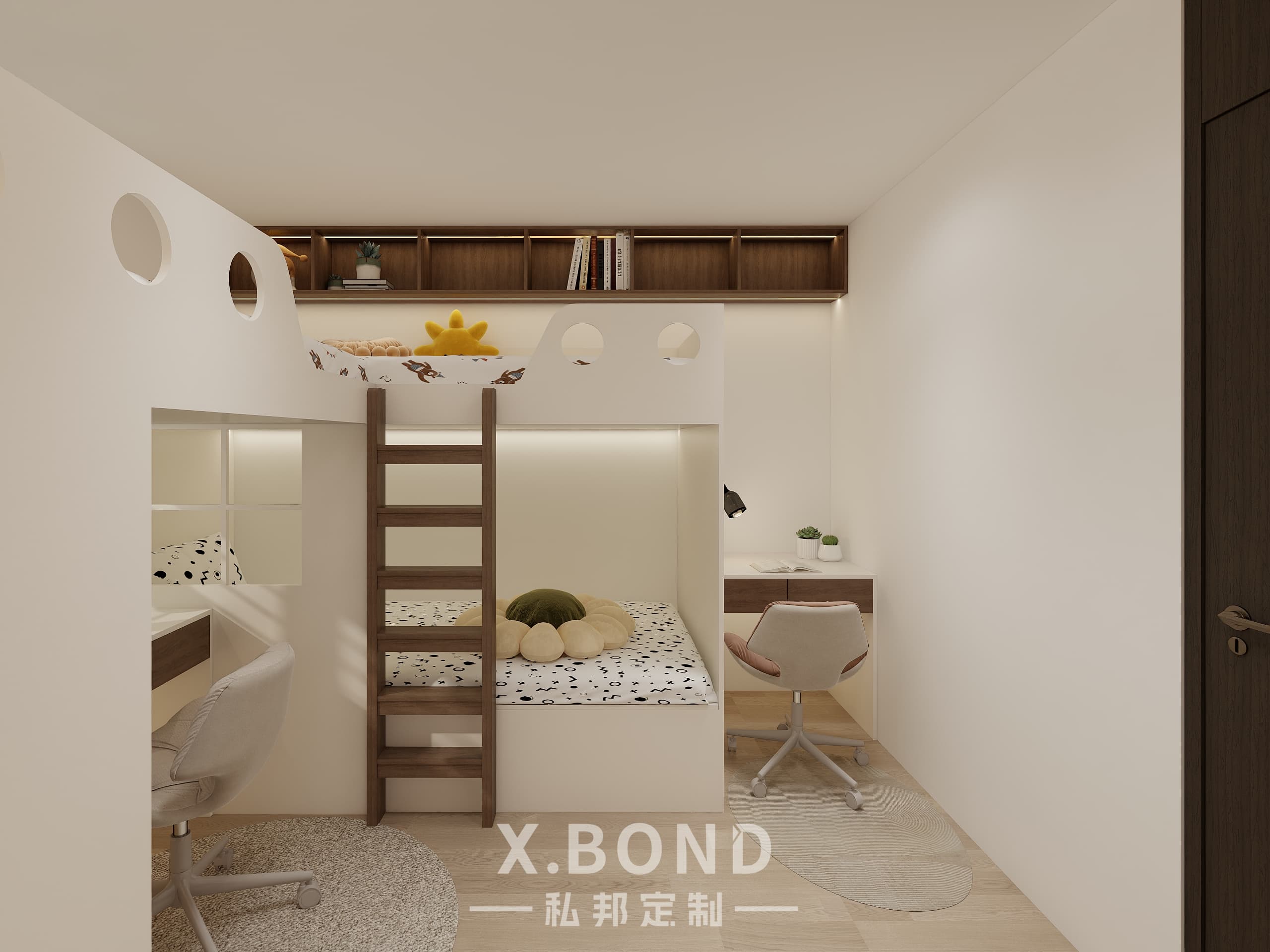 Children's Room 0018 | Modern Triple Bunk Bed