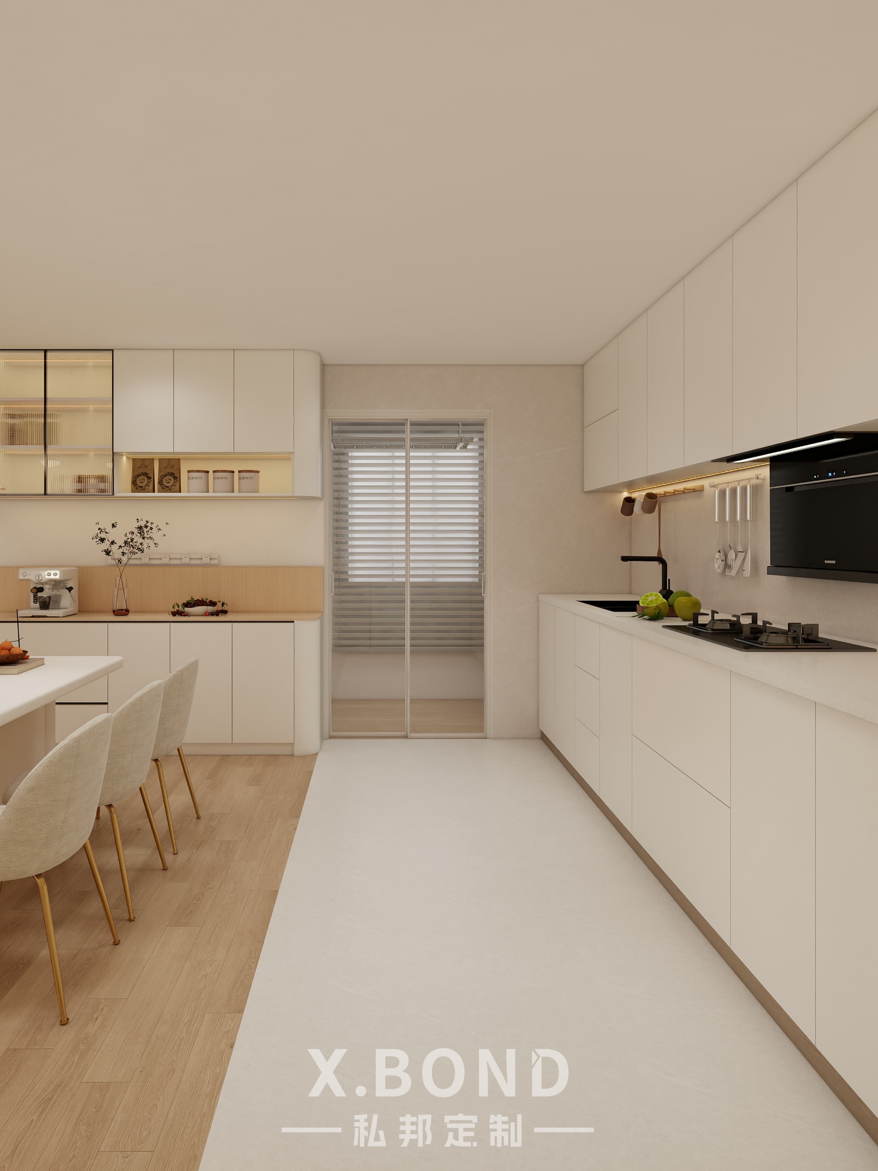 Whole-House Customization 0018: 4-Room BTO at Bartley GreenRise | Cream-Style Design-X.BOND Customize Furniture Design