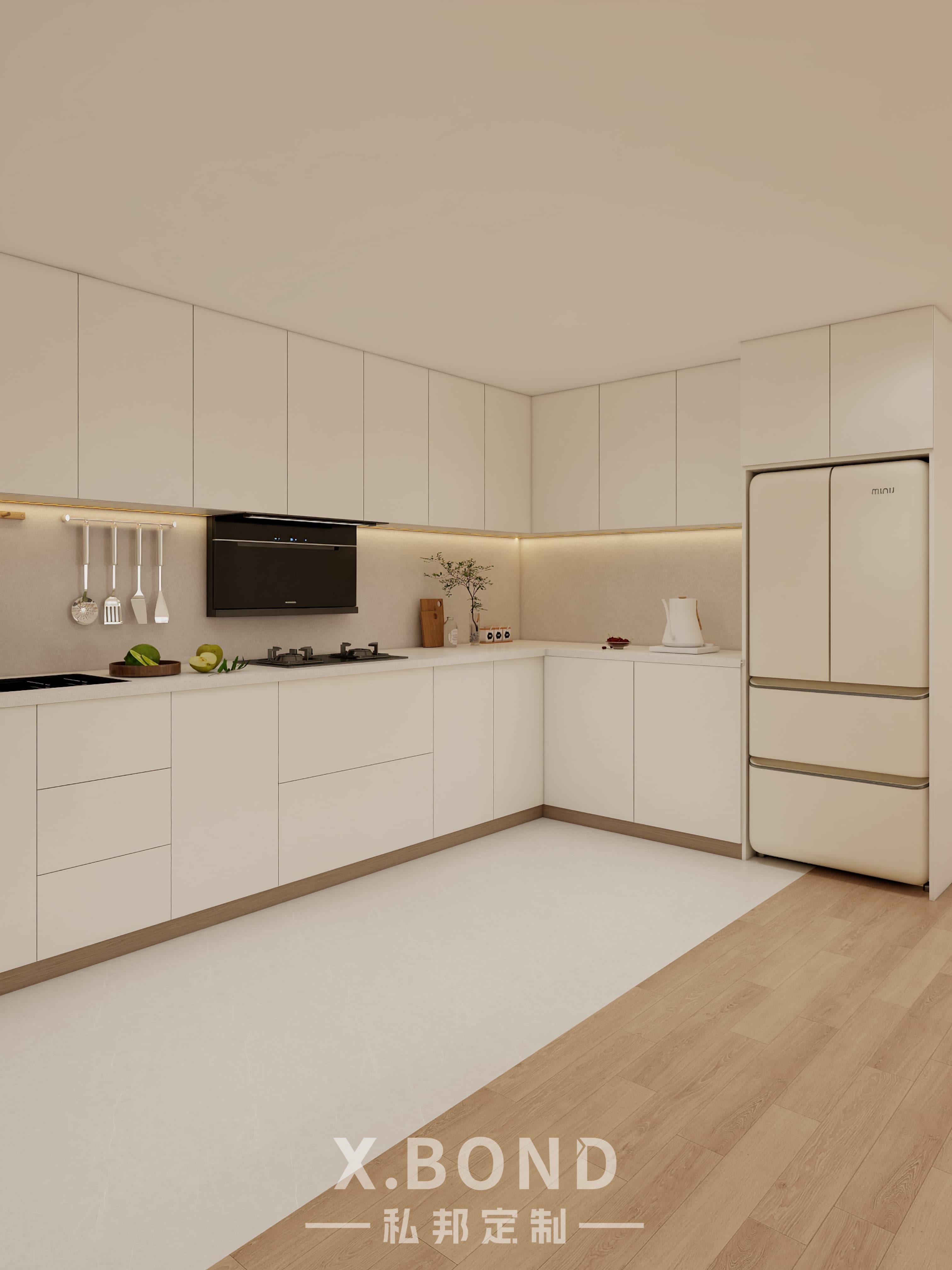 Whole-House Customization 0018: 4-Room BTO at Bartley GreenRise | Cream-Style Design-X.BOND Customize Furniture Design