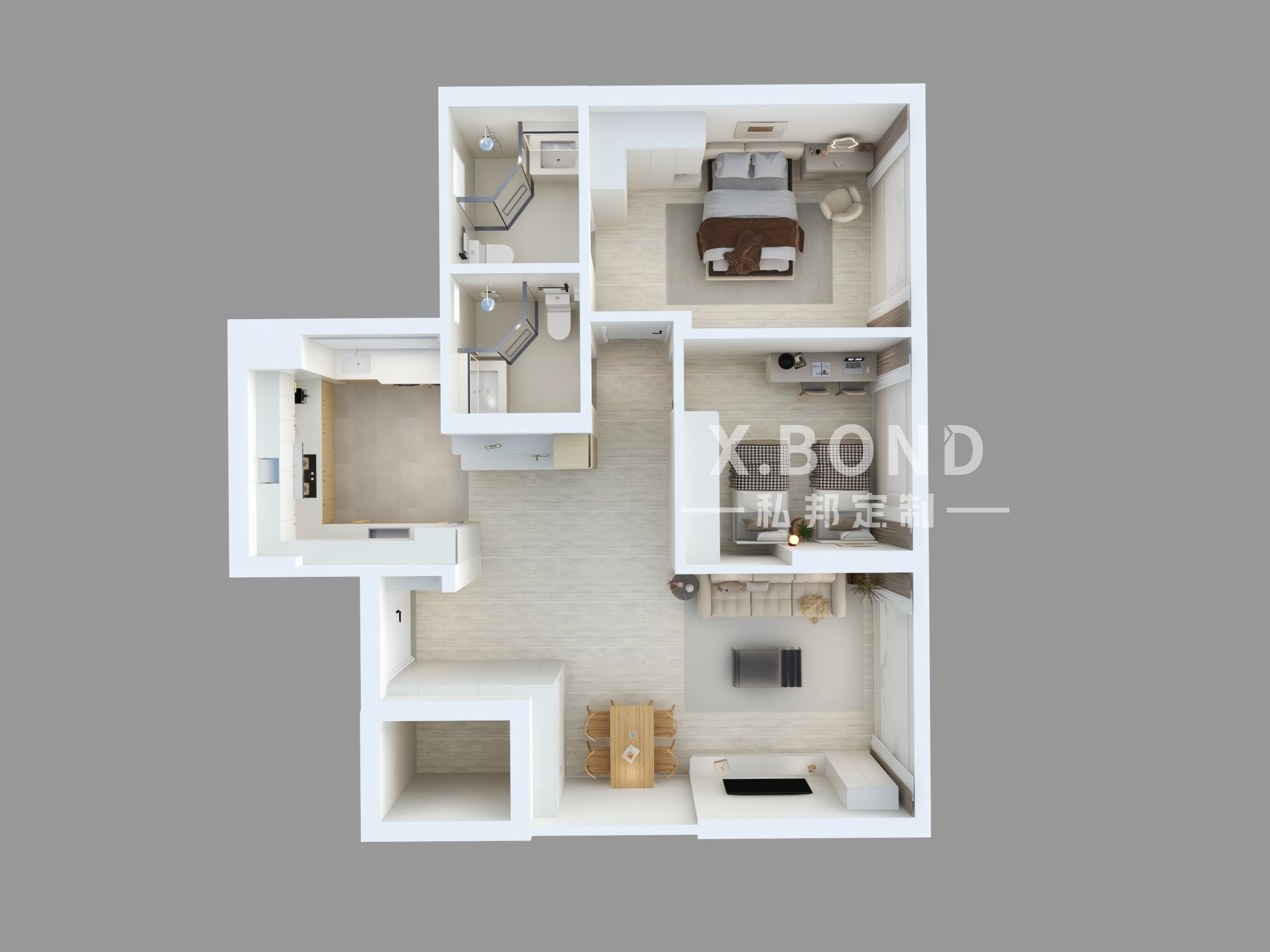 Whole-House Customization 0023: 3-Room BTO at Nanyang Opal | Original Wood Minimalist Style Design