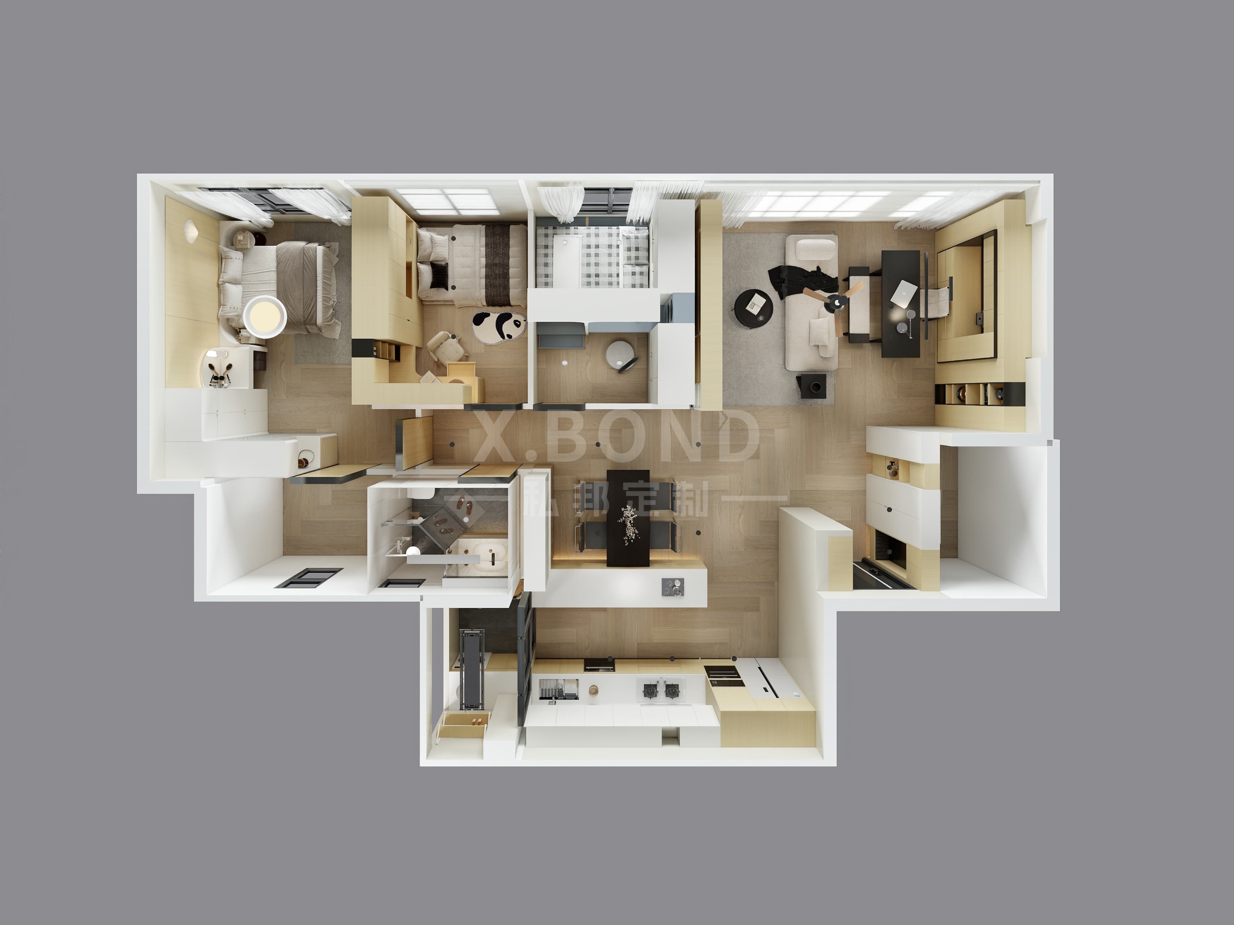 Whole-House Customization 0016: 5-Room BTO at Parc Residences Tengah | Modern Original Wood Minimalist Design-X.BOND Customize Furniture Design