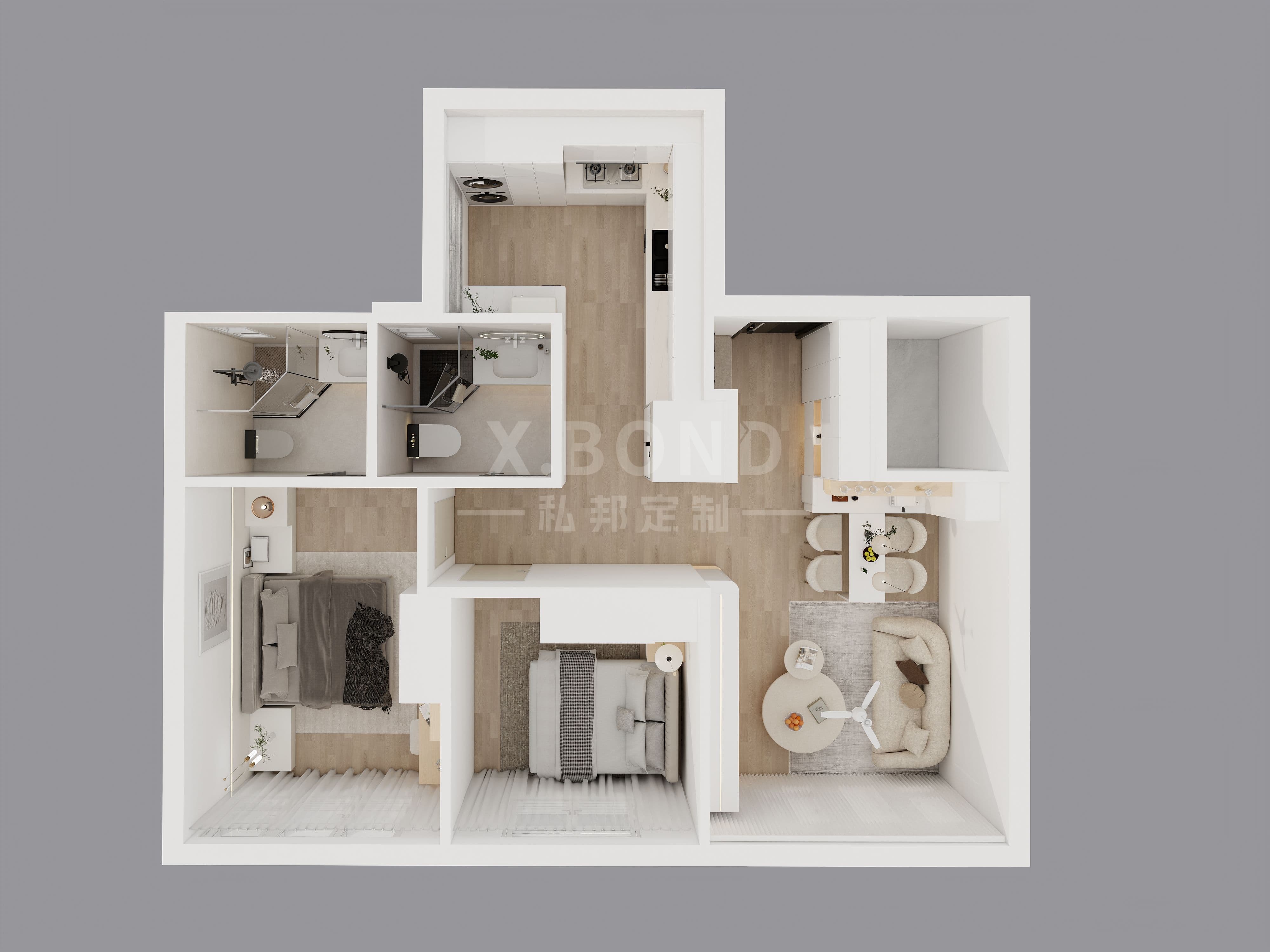 Whole-House Customization 0013: 3-Room BTO at Pasir Ris Costa Grove | Cream-Style Design