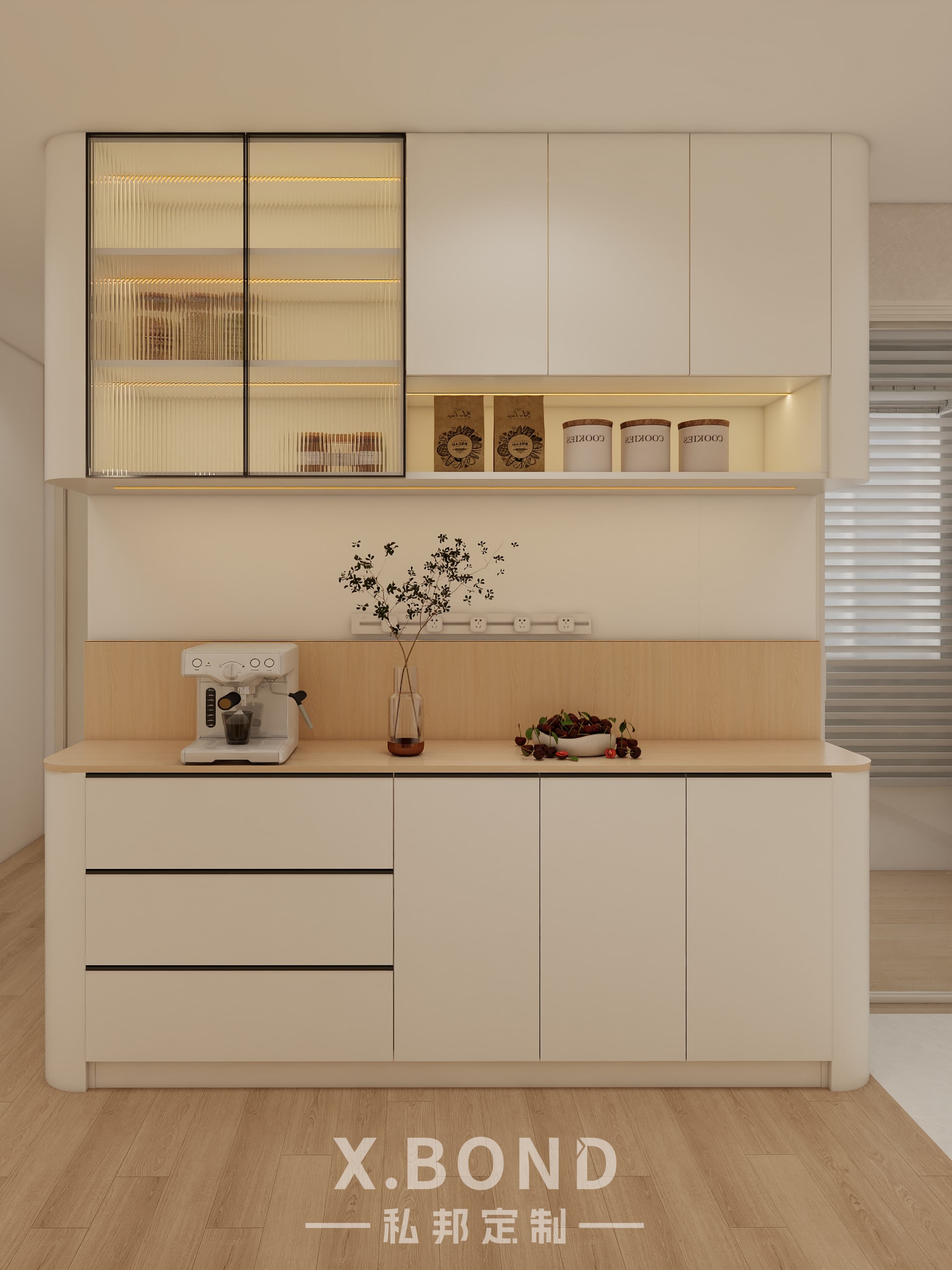 Whole-House Customization 0018: 4-Room BTO at Bartley GreenRise | Cream-Style Design-X.BOND Customize Furniture Design