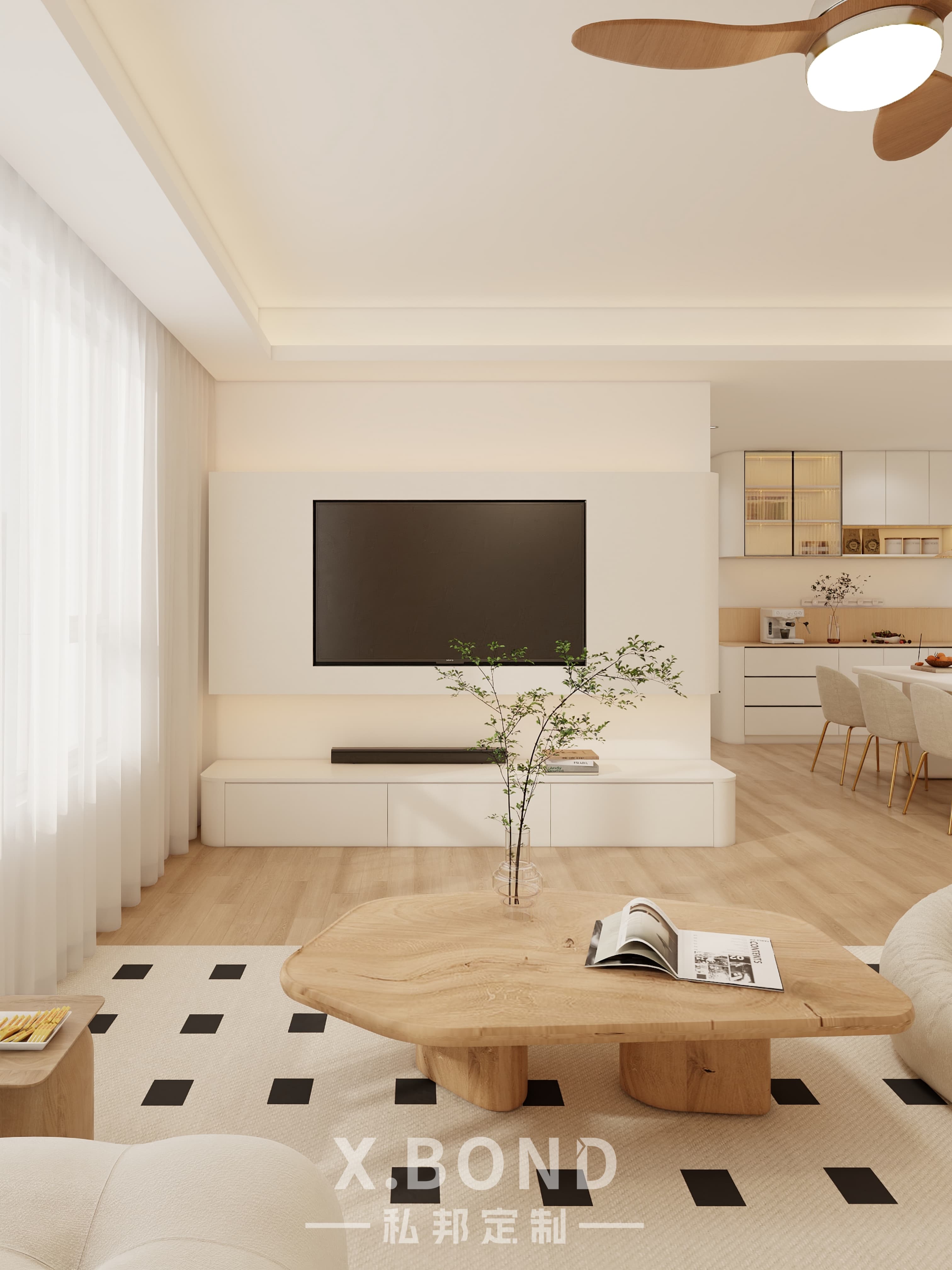 Whole-House Customization 0018: 4-Room BTO at Bartley GreenRise | Cream-Style Design-X.BOND Customize Furniture Design