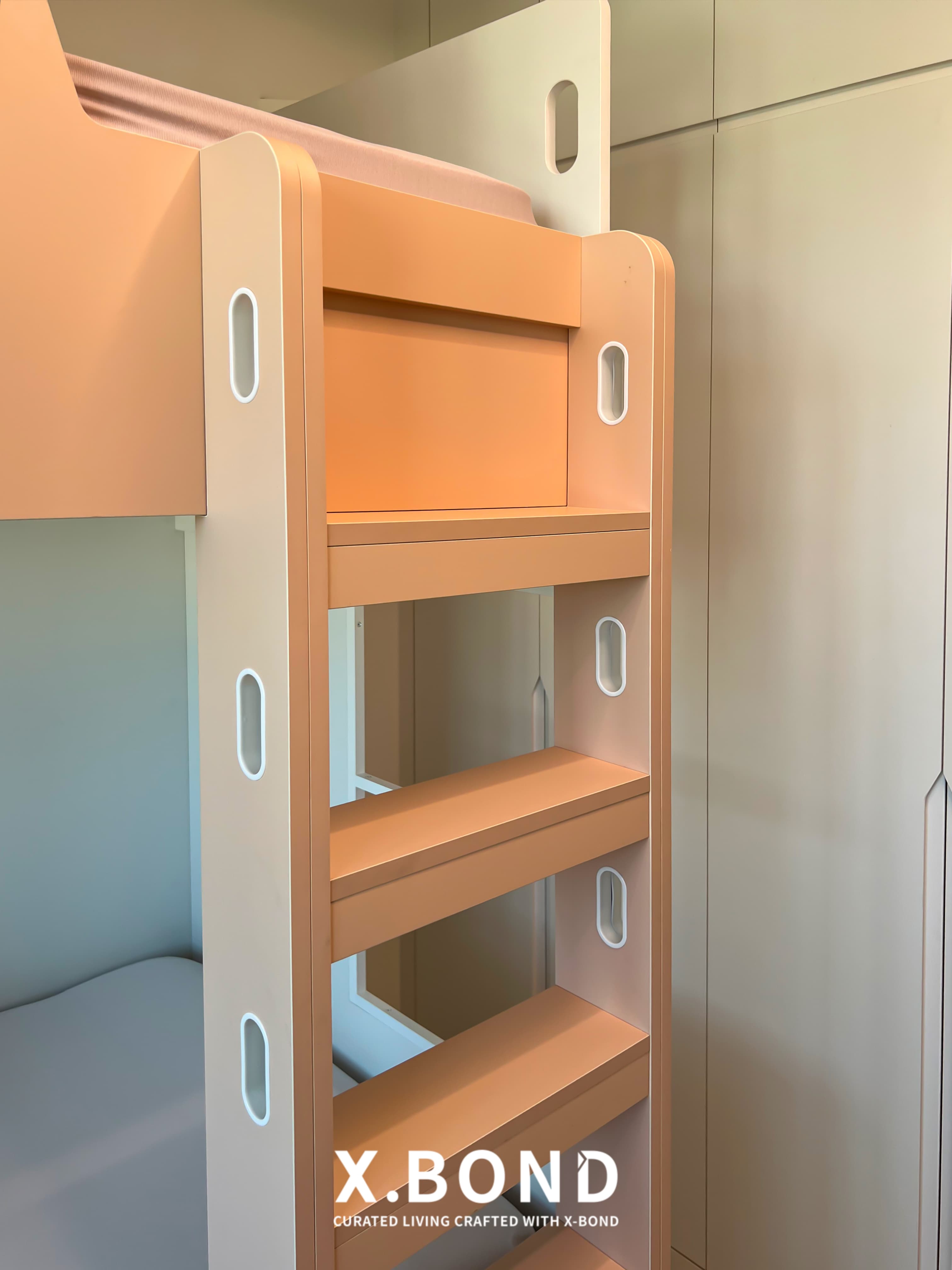 Pastel-Toned Kids’ Bedrooms with Built-In Storage in Yishun