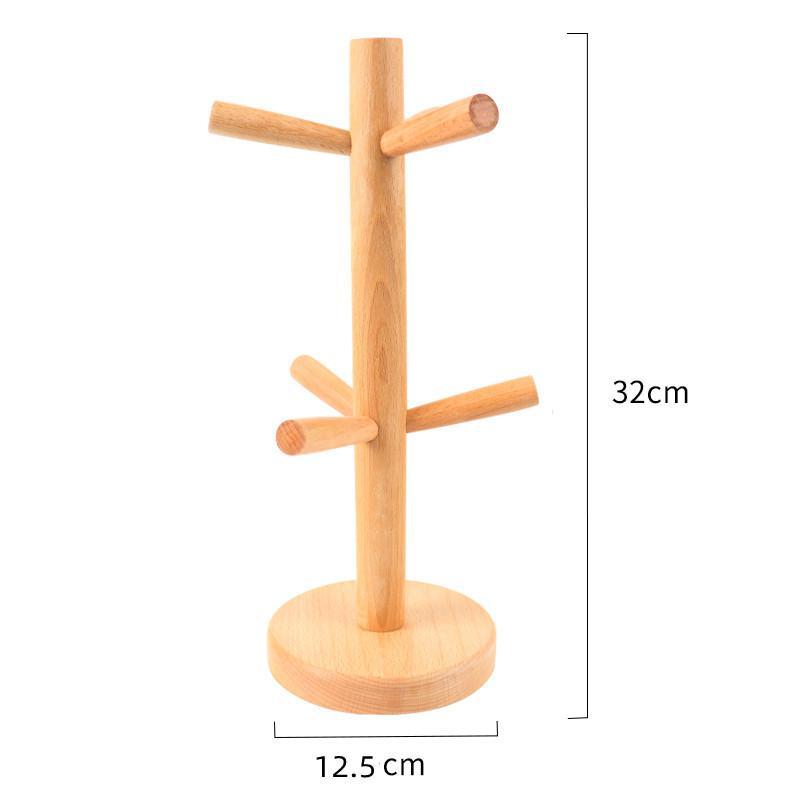 馬克杯架家用樹形懸掛式瀝水木質杯架咖啡杯架廚房杯收納置物架