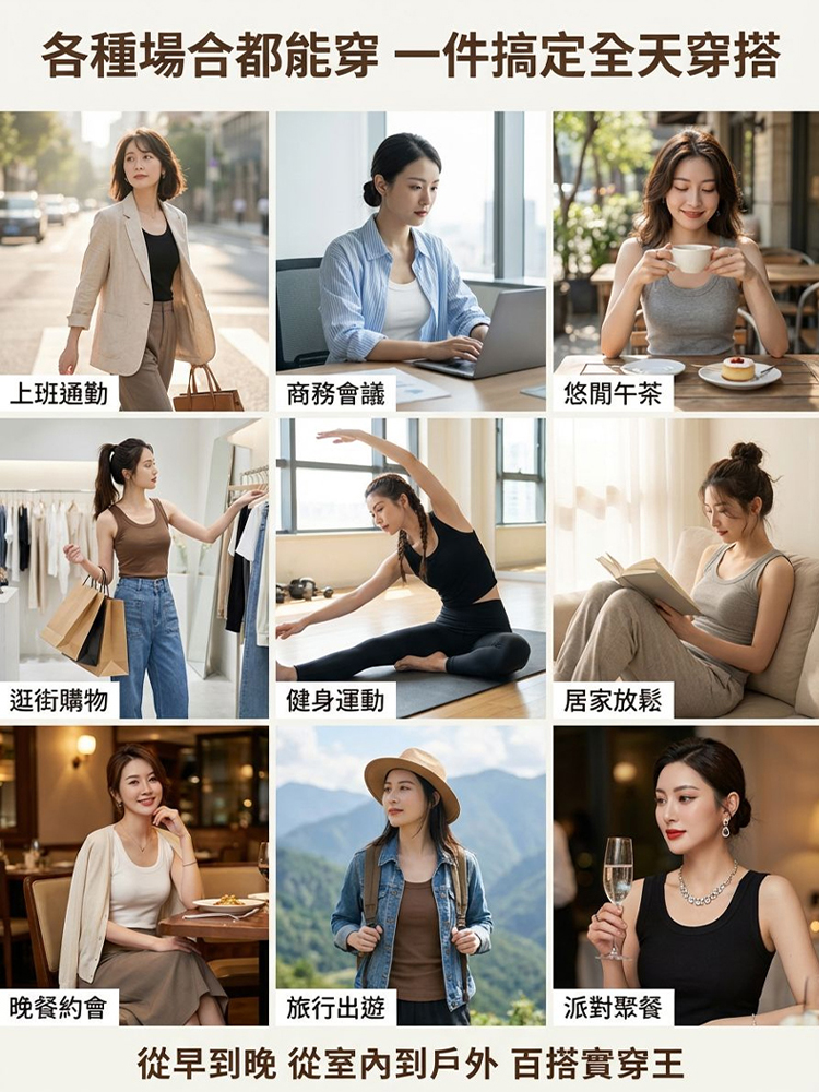 百搭螺紋吊帶背心