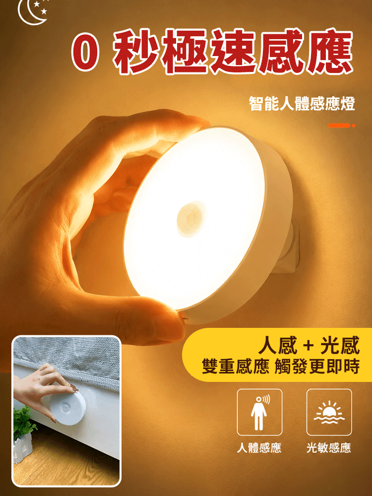 智能感应灯小夜灯LED