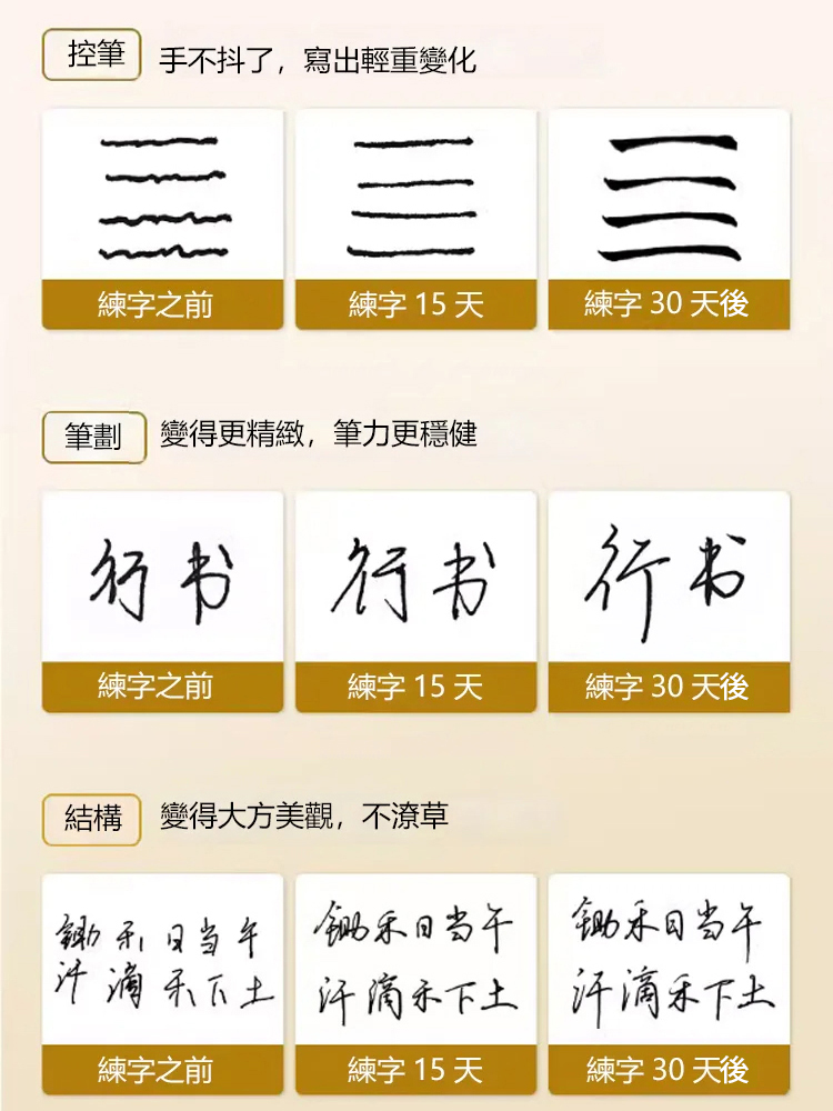 【15天練好字】硬筆凹槽魔法字帖