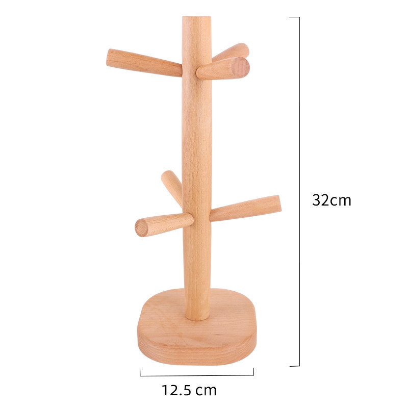 馬克杯架家用樹形懸掛式瀝水木質杯架咖啡杯架廚房杯收納置物架