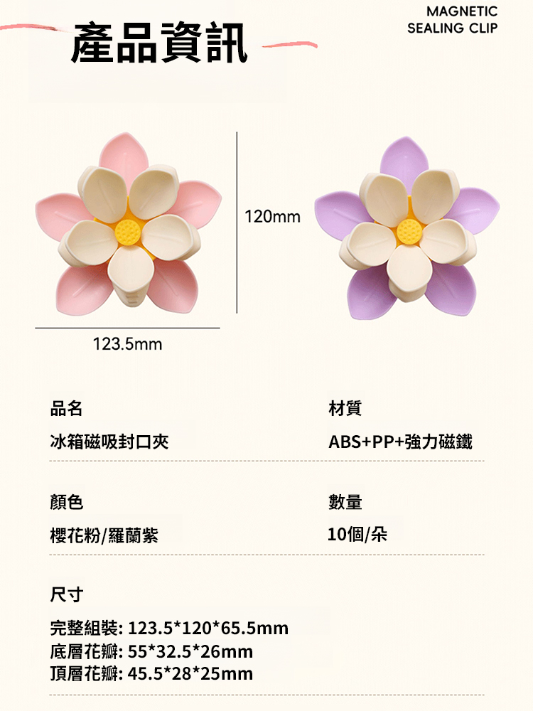 【好運連連】荷花封口夾冰箱貼