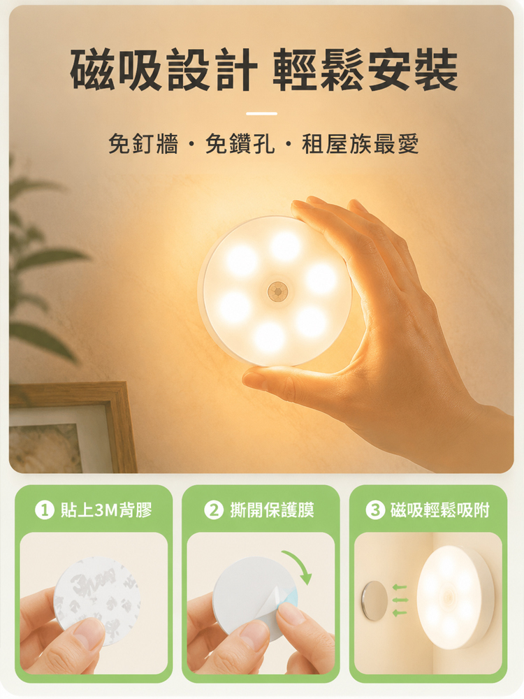 智能感应灯小夜灯LED