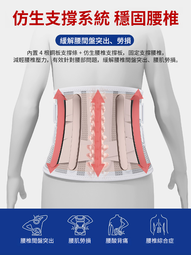 仿生龍骨可調式支撐護腰帶
