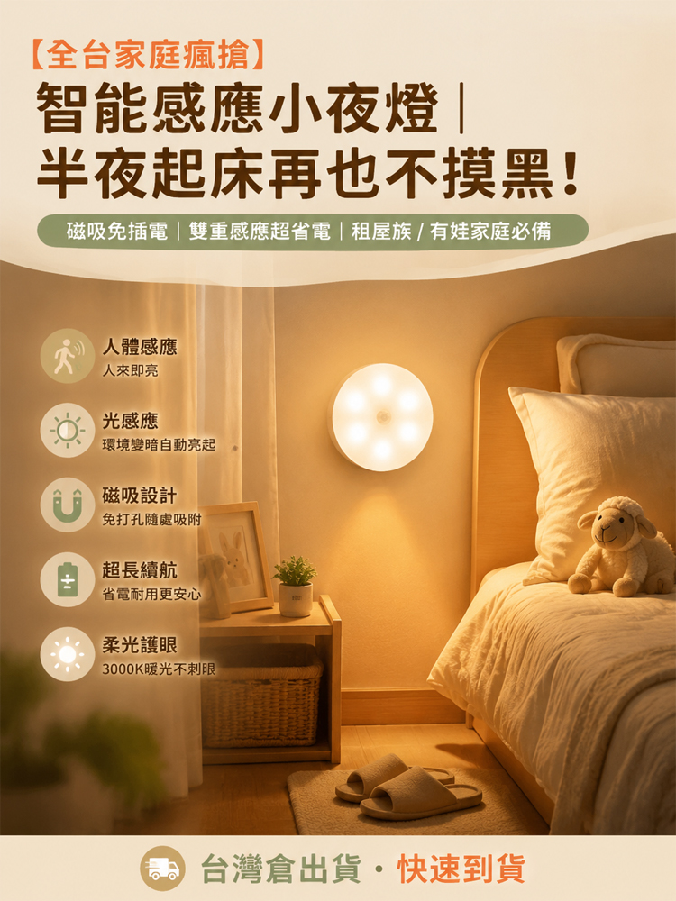 智能感应灯小夜灯LED