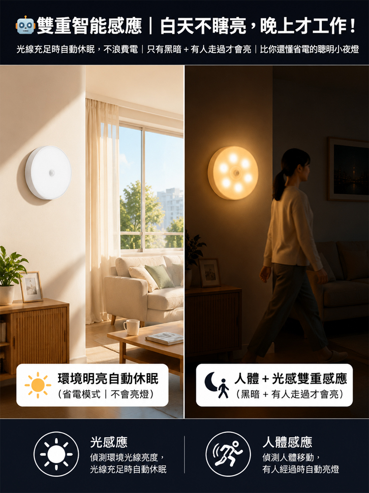 智能感应灯小夜灯LED