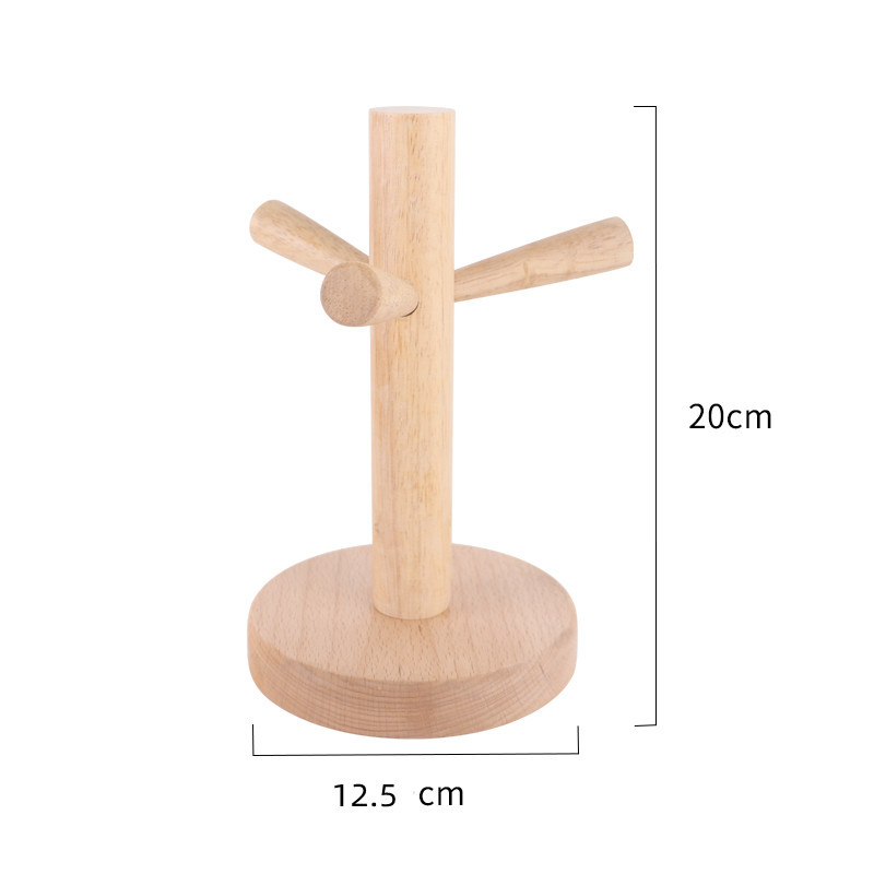 馬克杯架家用樹形懸掛式瀝水木質杯架咖啡杯架廚房杯收納置物架