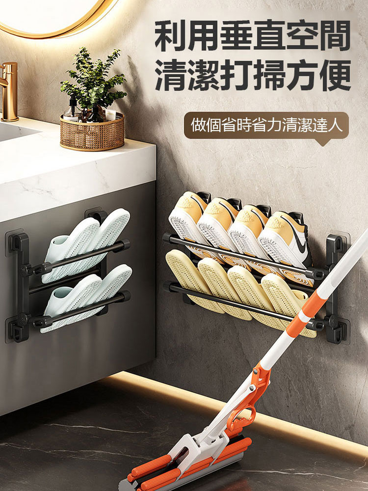 免打孔門後折疊鞋架