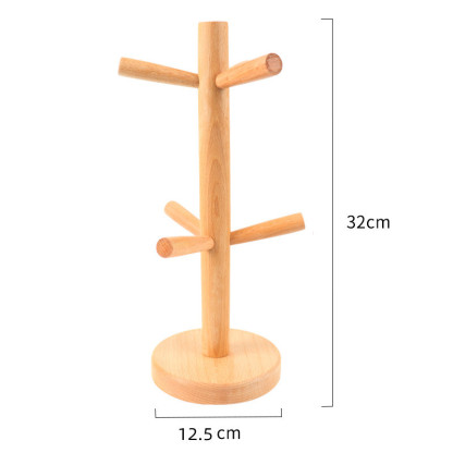 馬克杯架家用樹形懸掛式瀝水木質杯架咖啡杯架廚房杯收納置物架