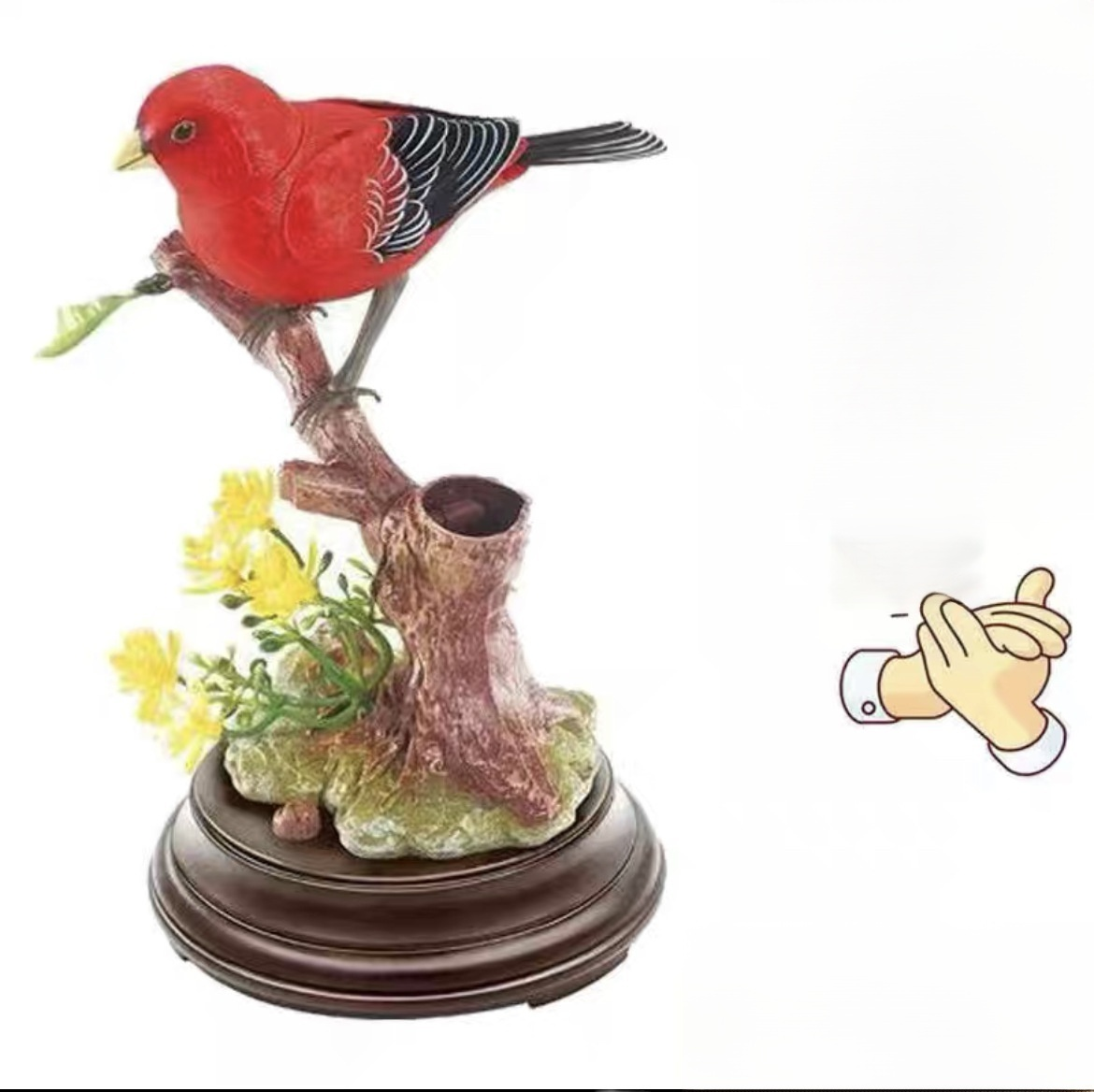聲音控制創意仿真小鳥山雀擺飾