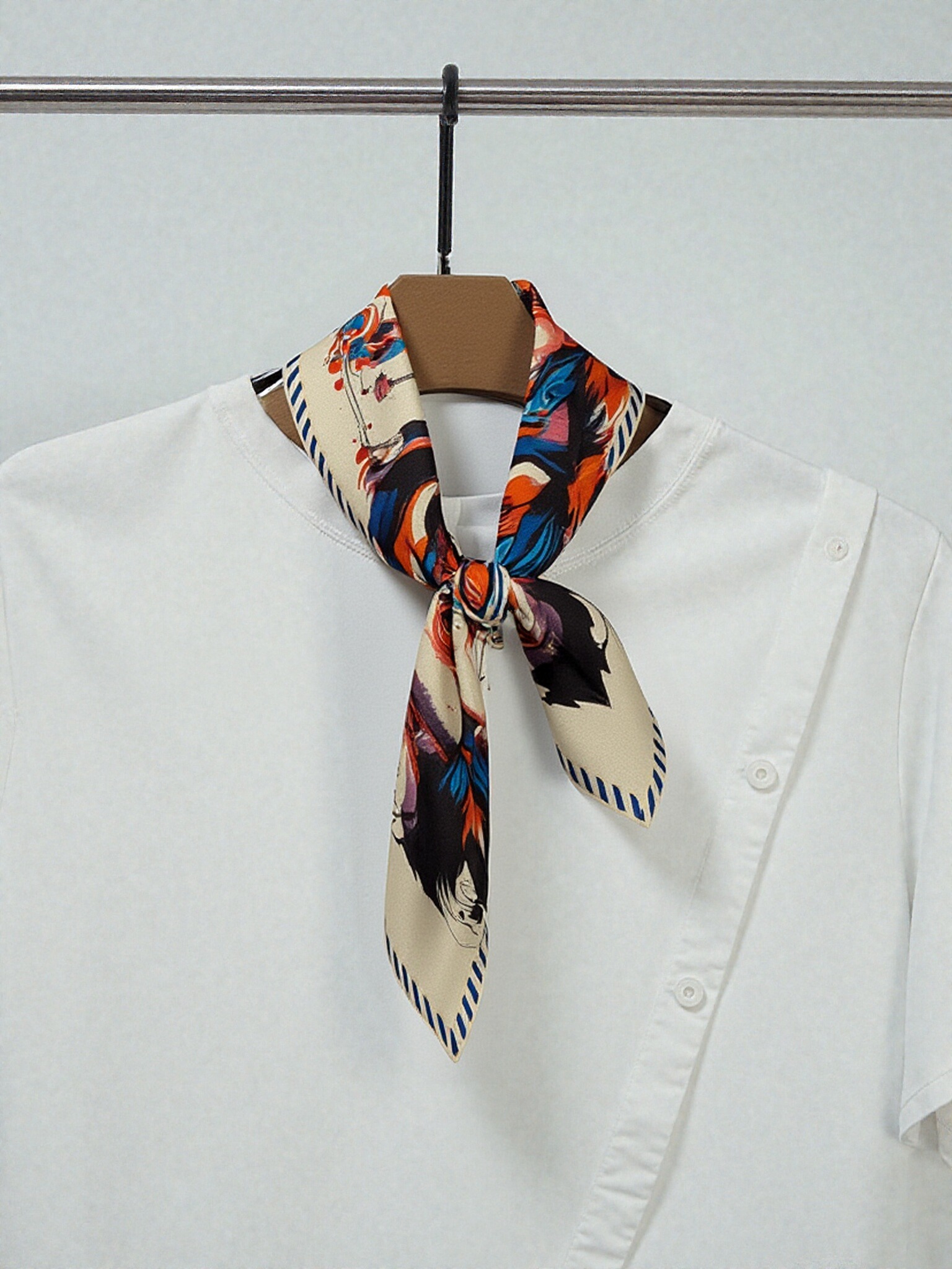 🐒Golden Wit – Monkey Zodiac Silk Scarf