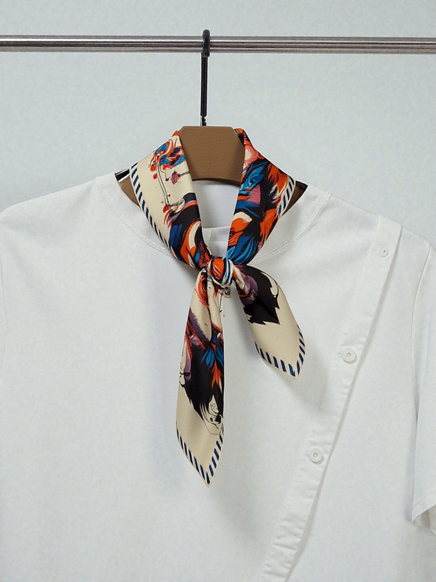 🐒Golden Wit – Monkey Zodiac Silk Scarf