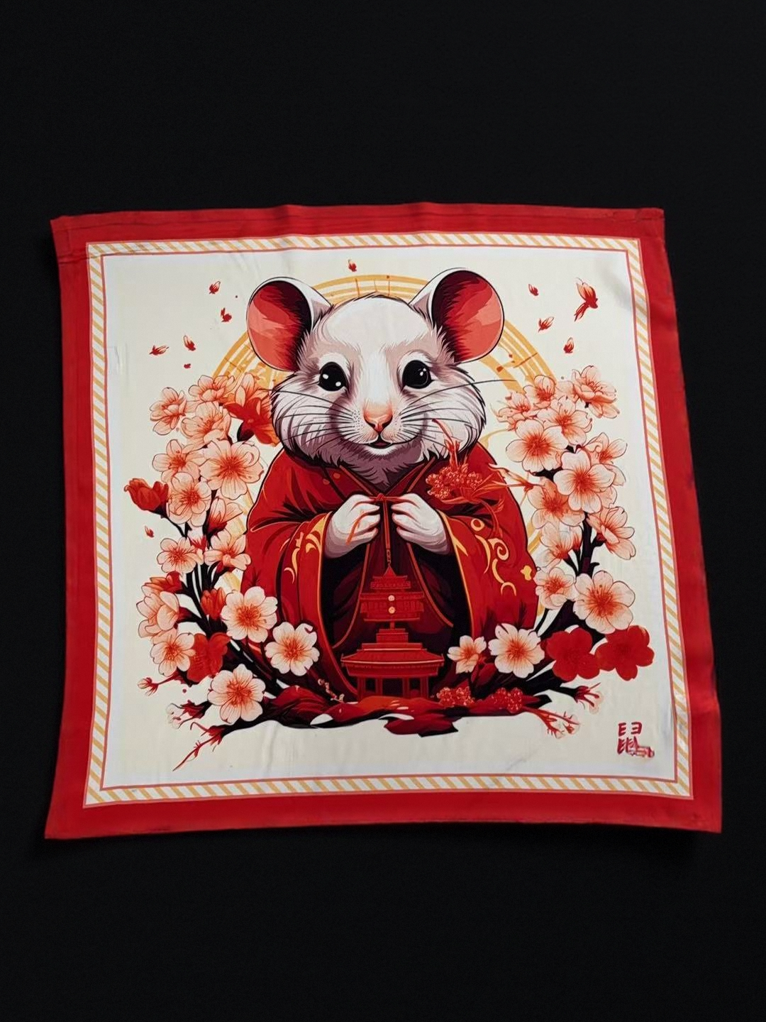 🐭Whispering Wisdom – Rat Zodiac Silk Scarf