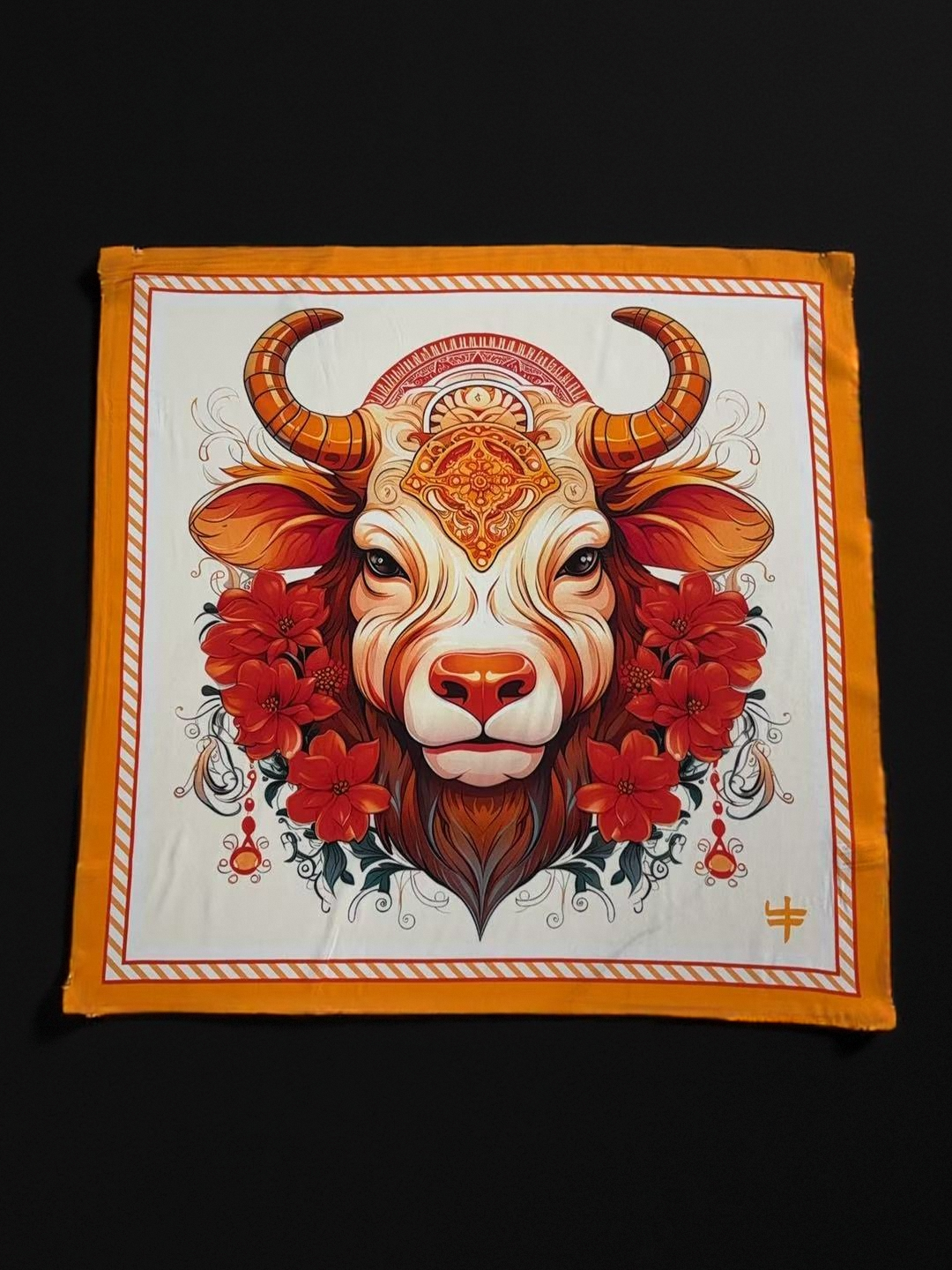 🐂Steady Grace – Ox Zodiac Silk Scarf