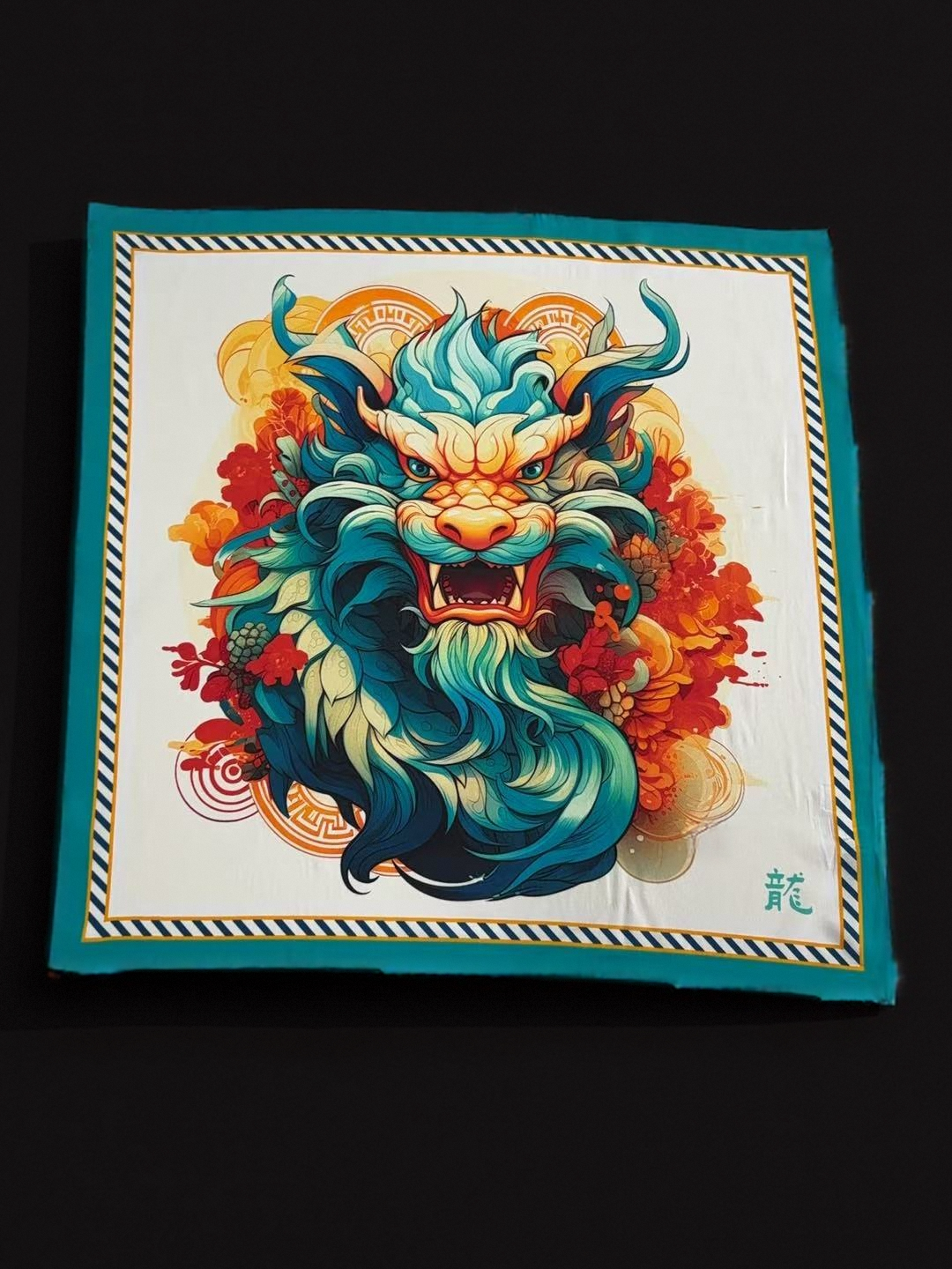 🐲Celestial Roar – Dragon Zodiac Silk Scarf