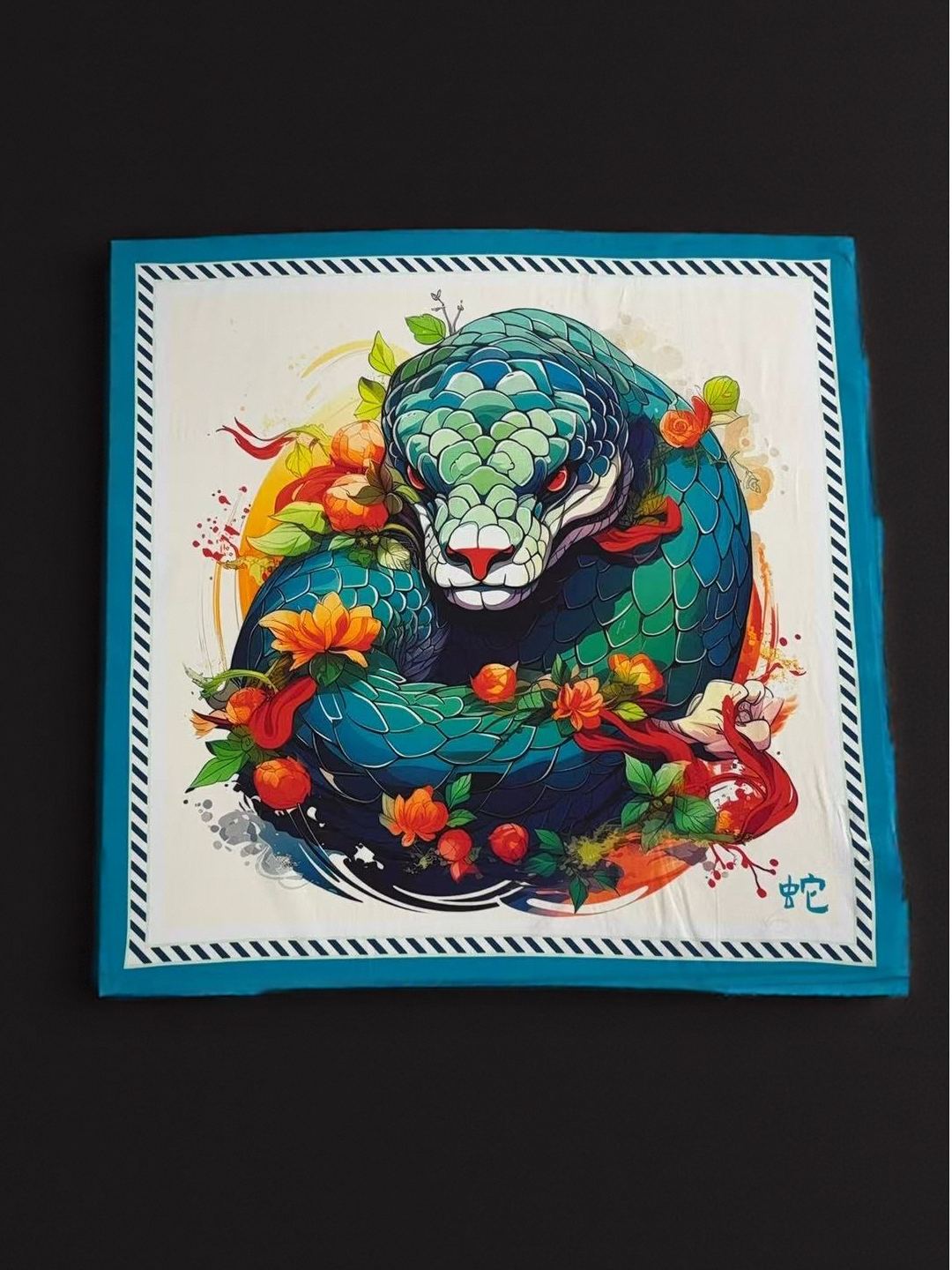 🐍Mystic Grace – Snake Zodiac Silk Scarf
