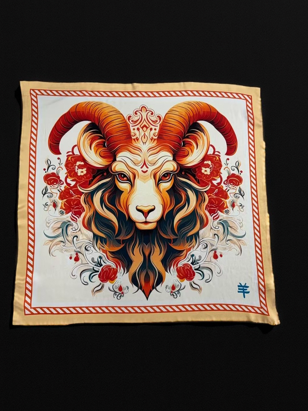 🐐Gentle Muse – Goat Zodiac Silk Scarf