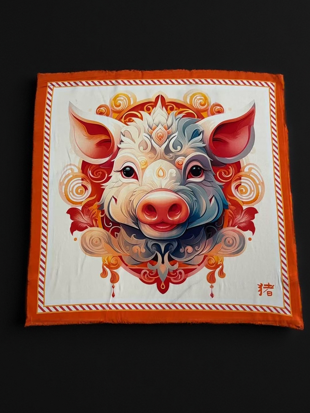 🐷Blissful Bloom – Pig Zodiac Silk Scarf