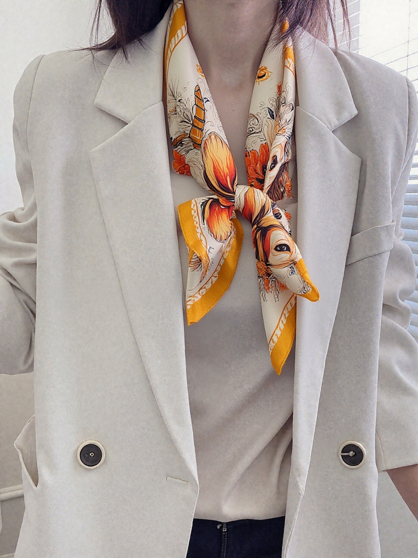 🐂Steady Grace – Ox Zodiac Silk Scarf