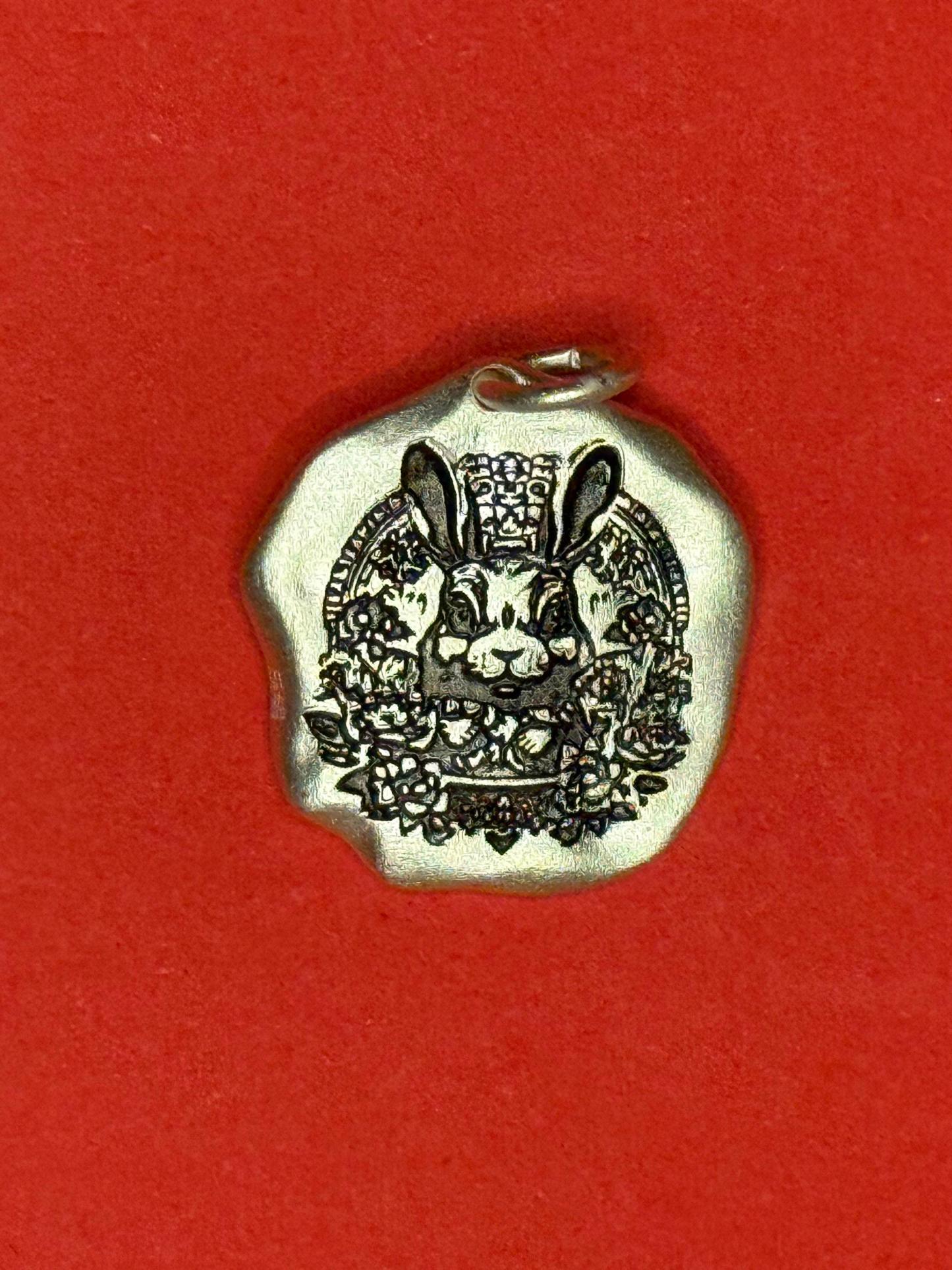 Tranquil Grace — Zodiac Rabbit Fine Silver Necklace