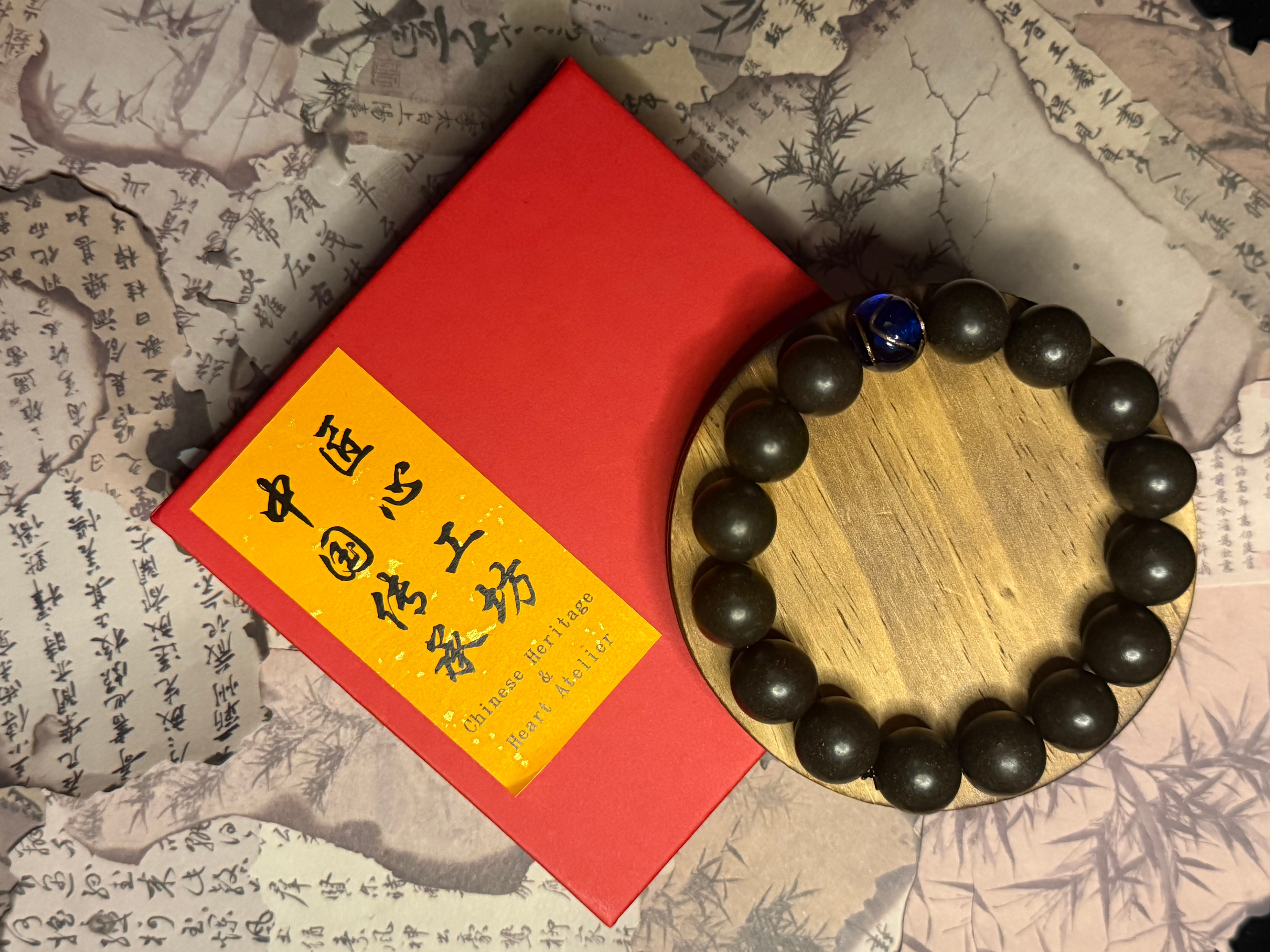 Water Element – Black Herbal Incense Beads Bracelet