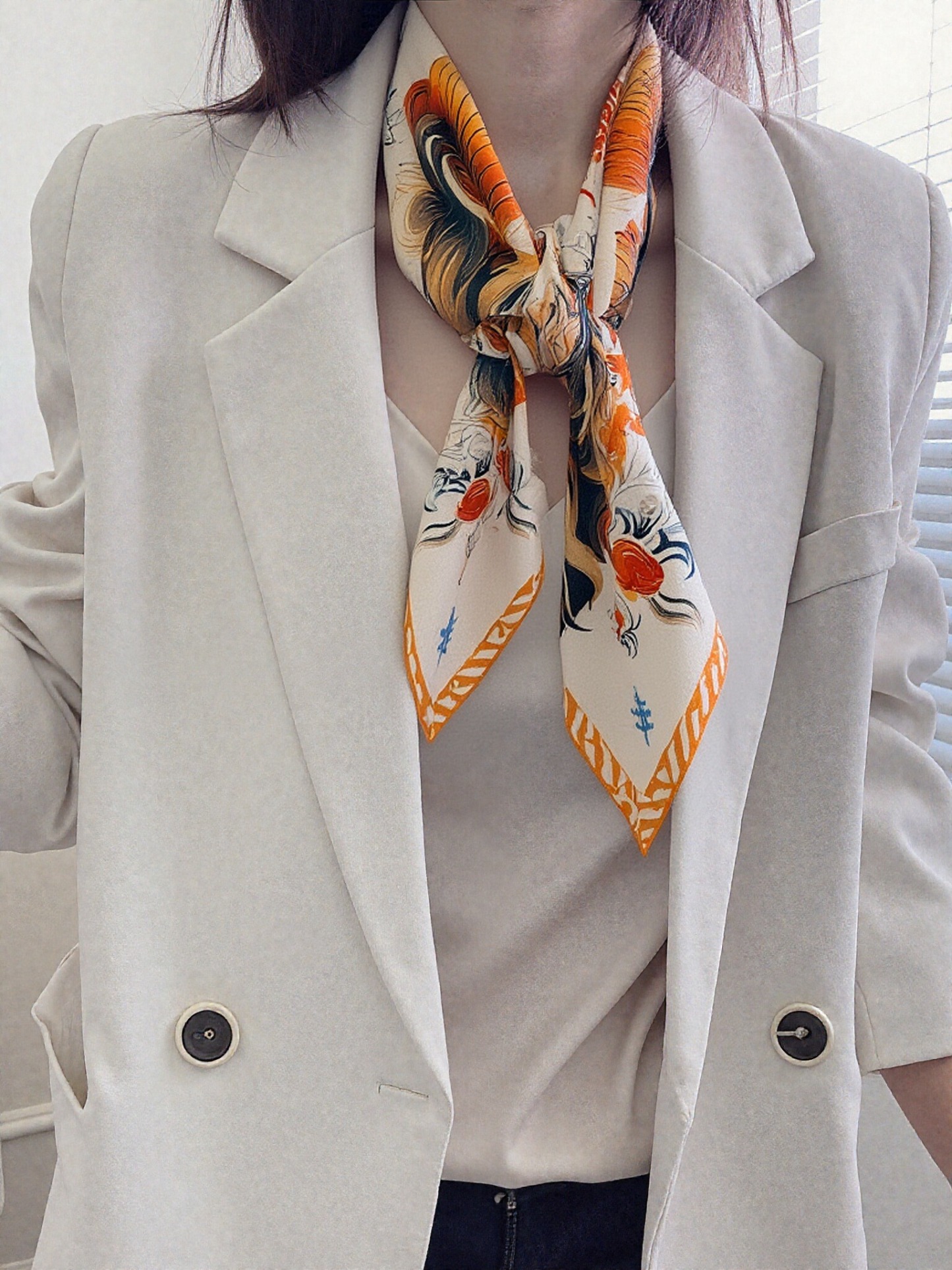 🐐Gentle Muse – Goat Zodiac Silk Scarf