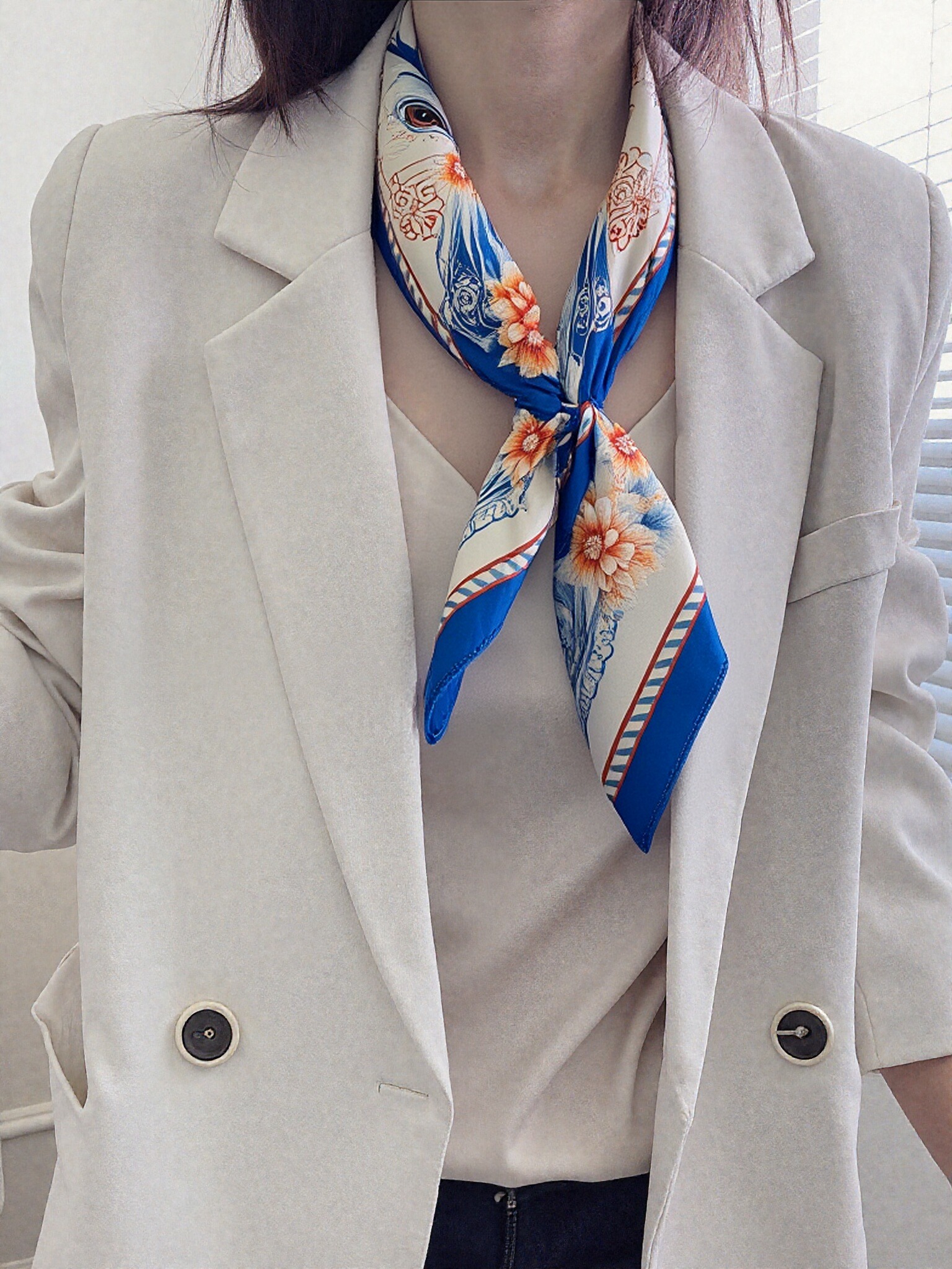 🐰Moonlit Serenity – Rabbit Zodiac Silk Scarf