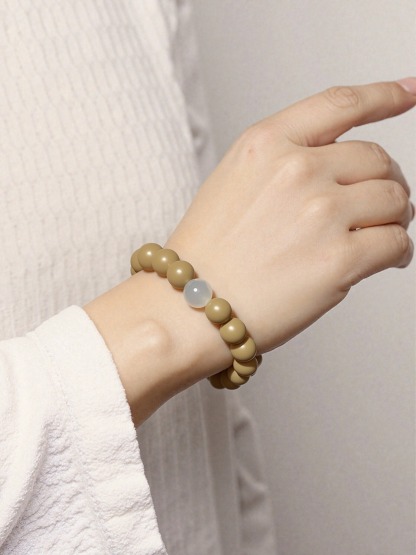 Celestial Grace – Ambergris-Inspired Herbal Incense Beads Bracelet