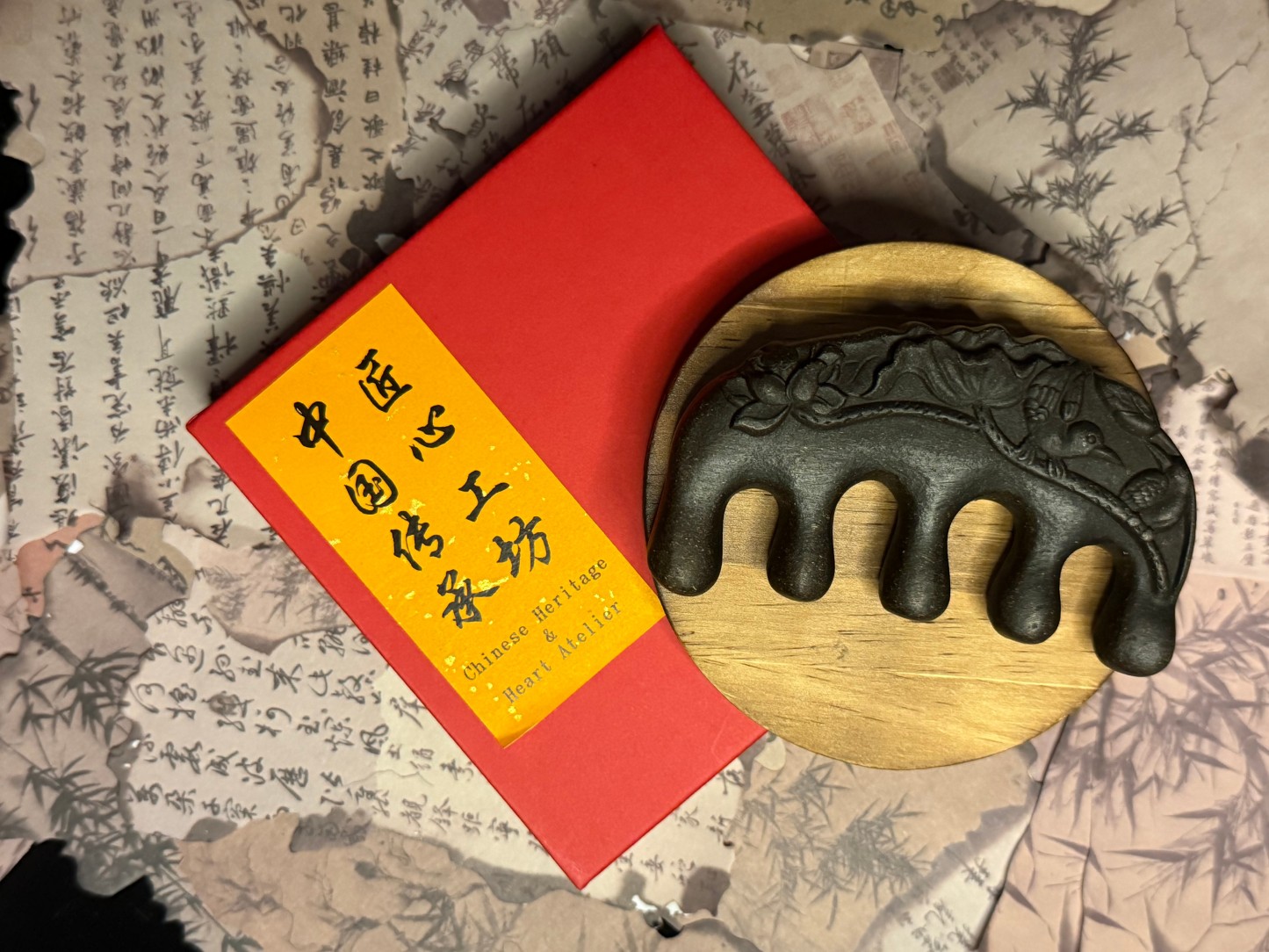 He Shou Wu (Fo-Ti Root) Herbal Incense Comb- Blossoms & Birds Edition