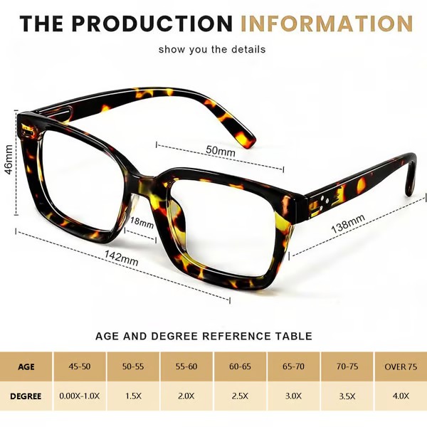 Women's Large Frame Blue Light Blocking Reading Glasses