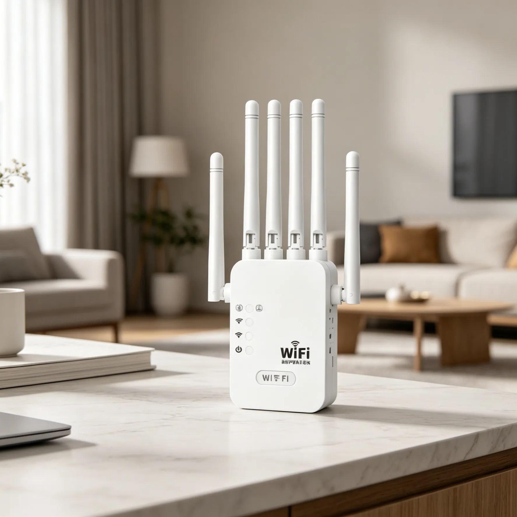 Six-antenna wireless signal amplifier