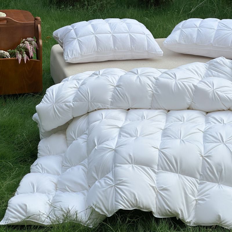 100% Cotton Down Comforter - 95% White Duck Feather Filling