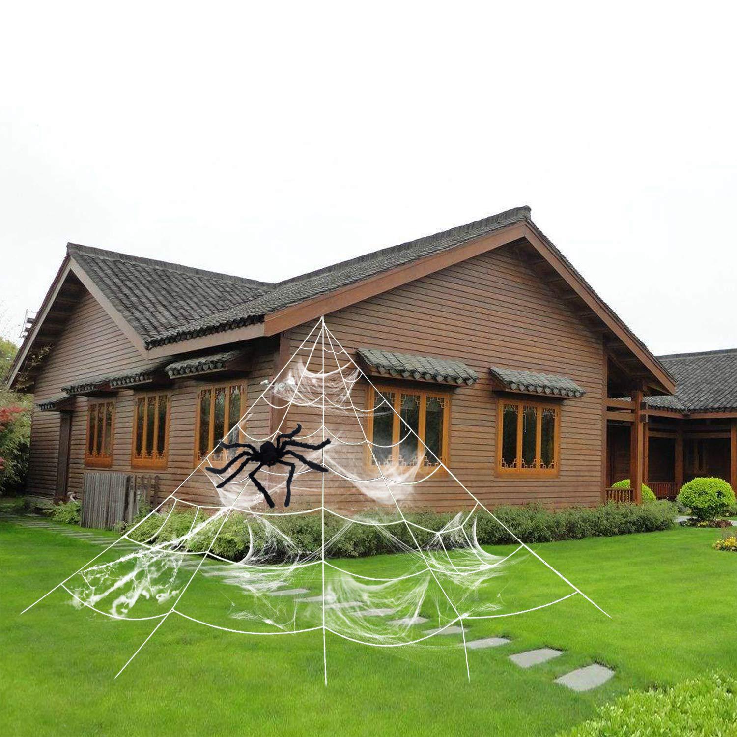 Triangular Spider Web Prop – Large 3D Halloween Cobweb for Prank, Haunted House & Outdoor Yard Decoration