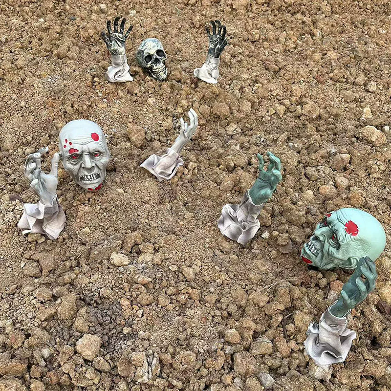 Skull Lawn Stake – Glowing Skeleton Head with Ground Spike for Outdoor Halloween Yard, Graveyard & Garden Decoration