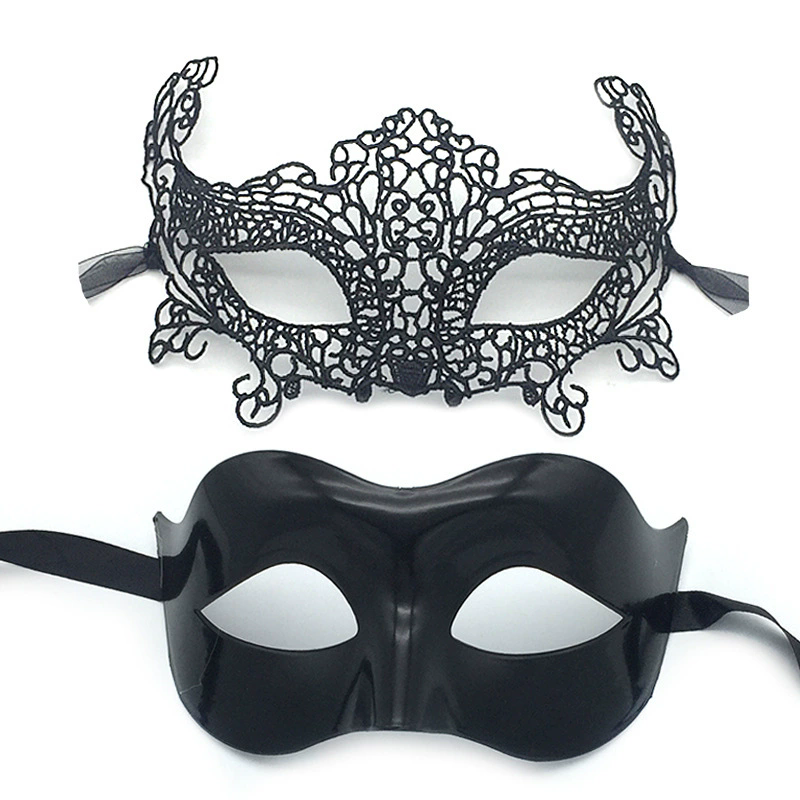 Couple Eye Mask Set – Matching Half Face Masquerade Mask for Men & Women, Romantic Party Accessory for Halloween & Ball