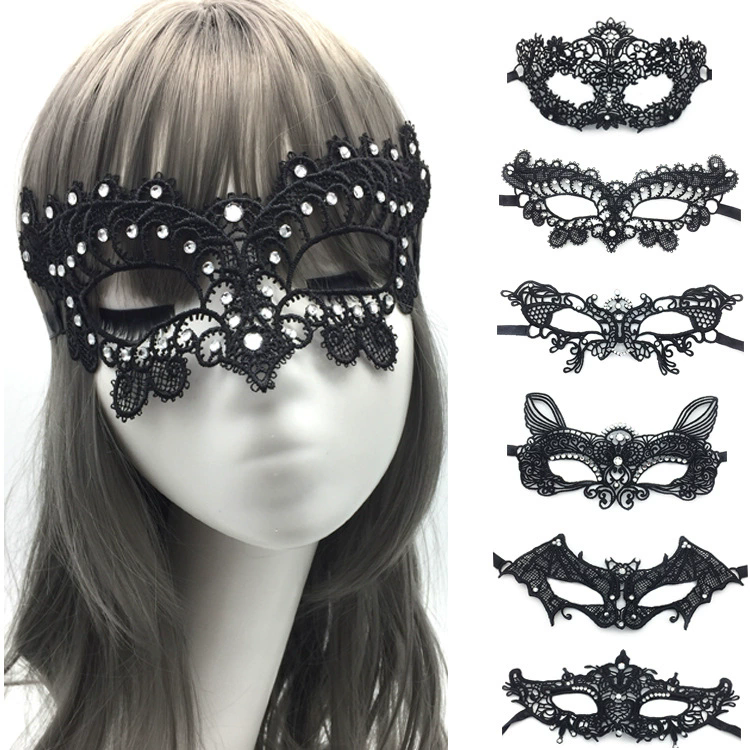 Structured Rhinestone Lace Mask – 3D Shaped Half Face Masquerade Mask with Crystal Gems for Women, Party & Halloween Costume