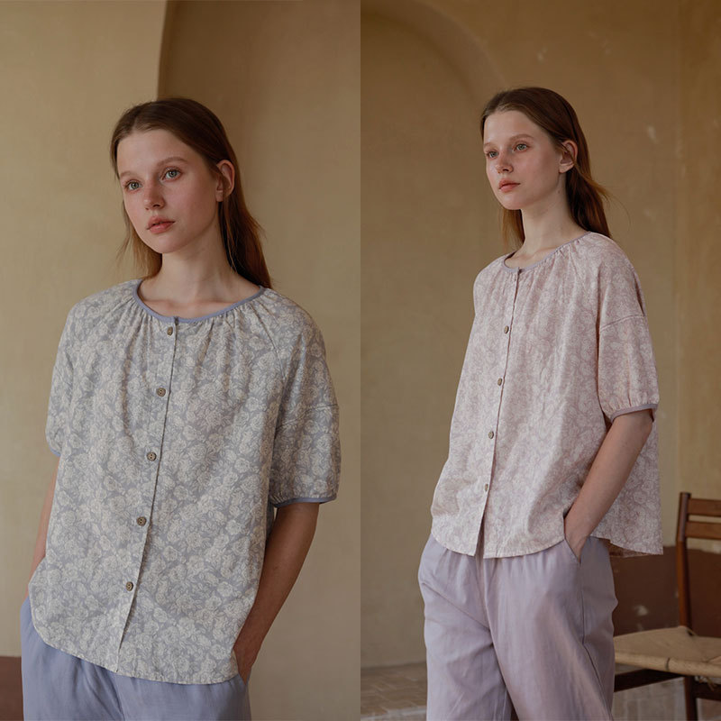 100% Cotton Floral Print Loose-Fit Comfortable Homewear Set